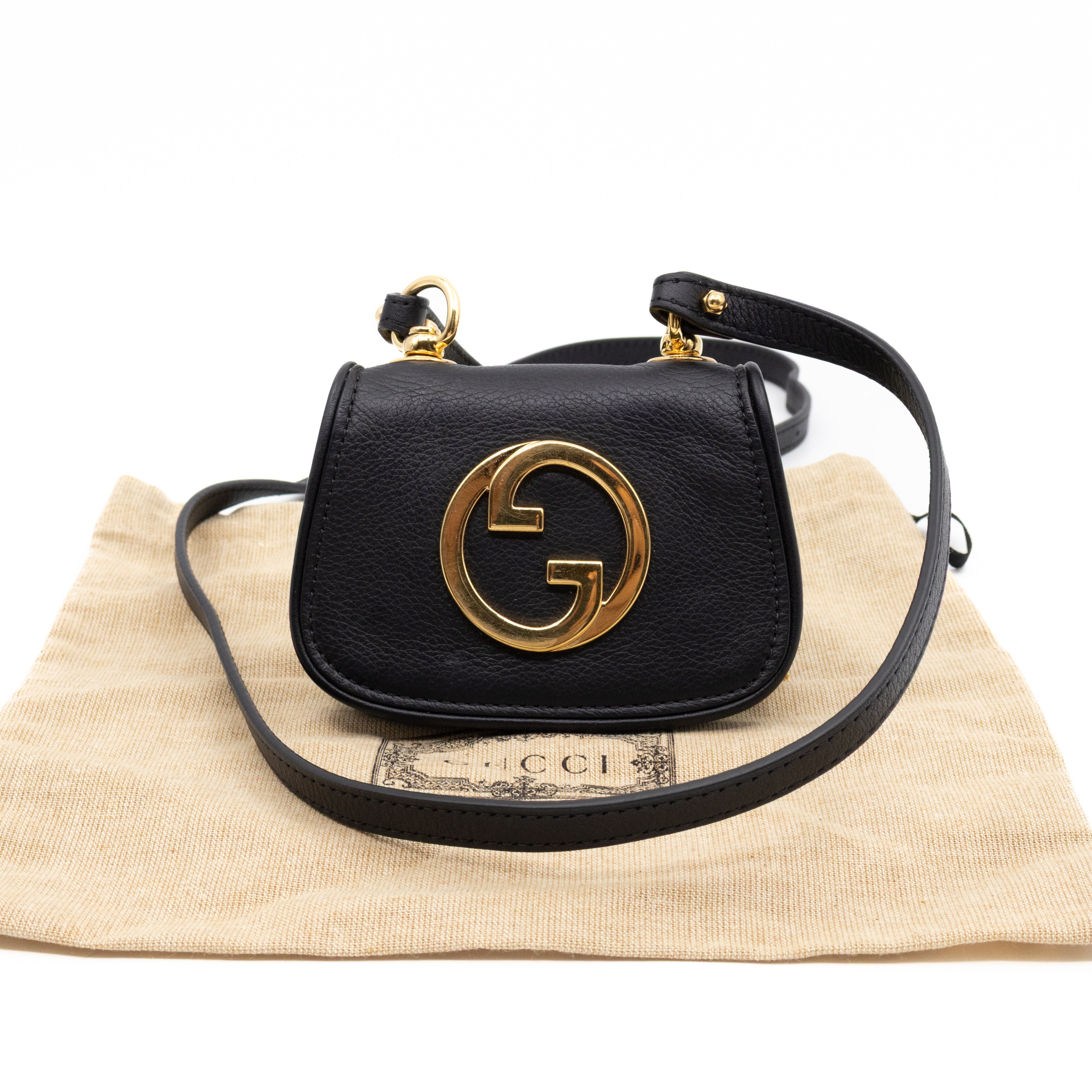 Gucci Blondie Card Case On Strap Black Leather – Queen Station