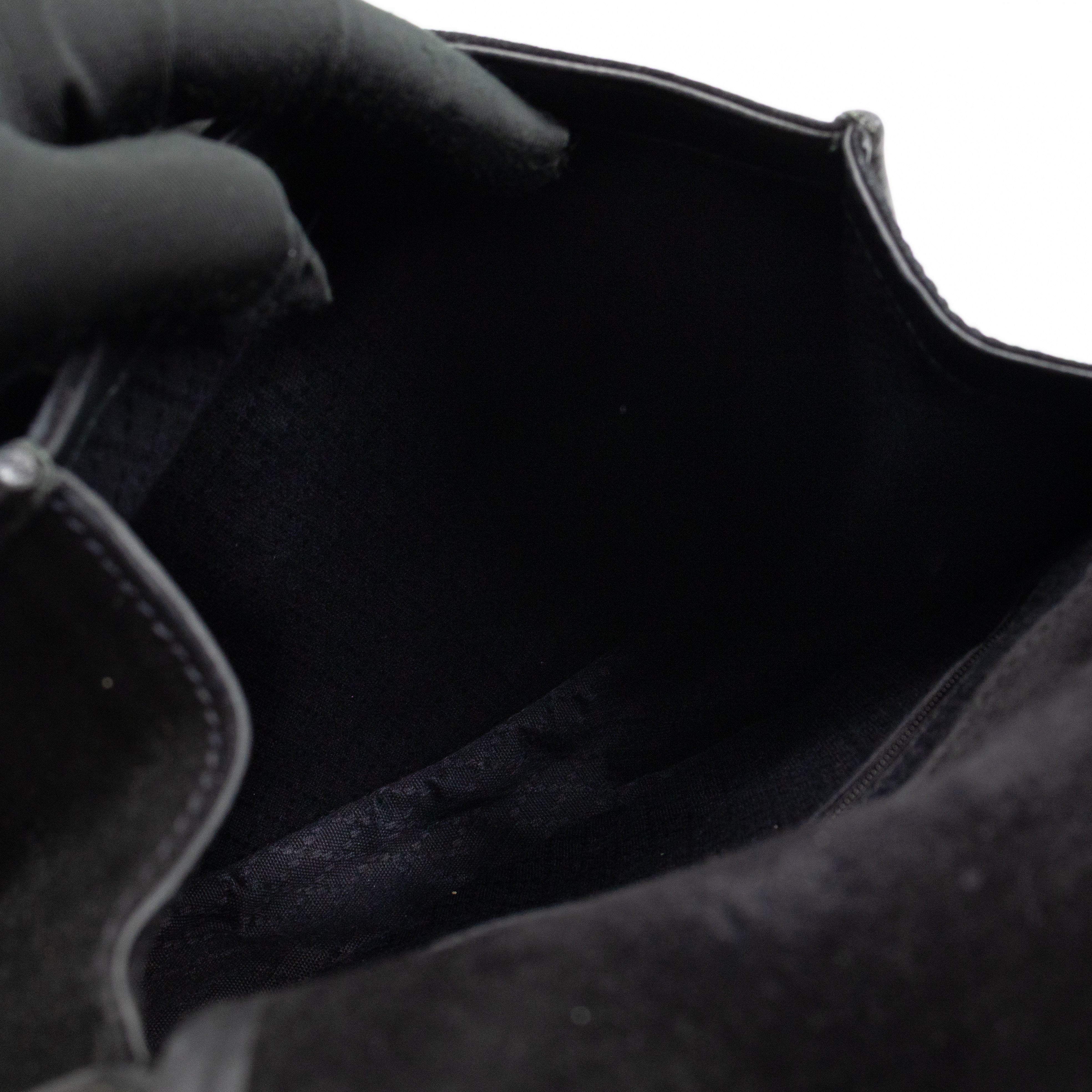 Vintage Horsebit Sling Bag Black Suede