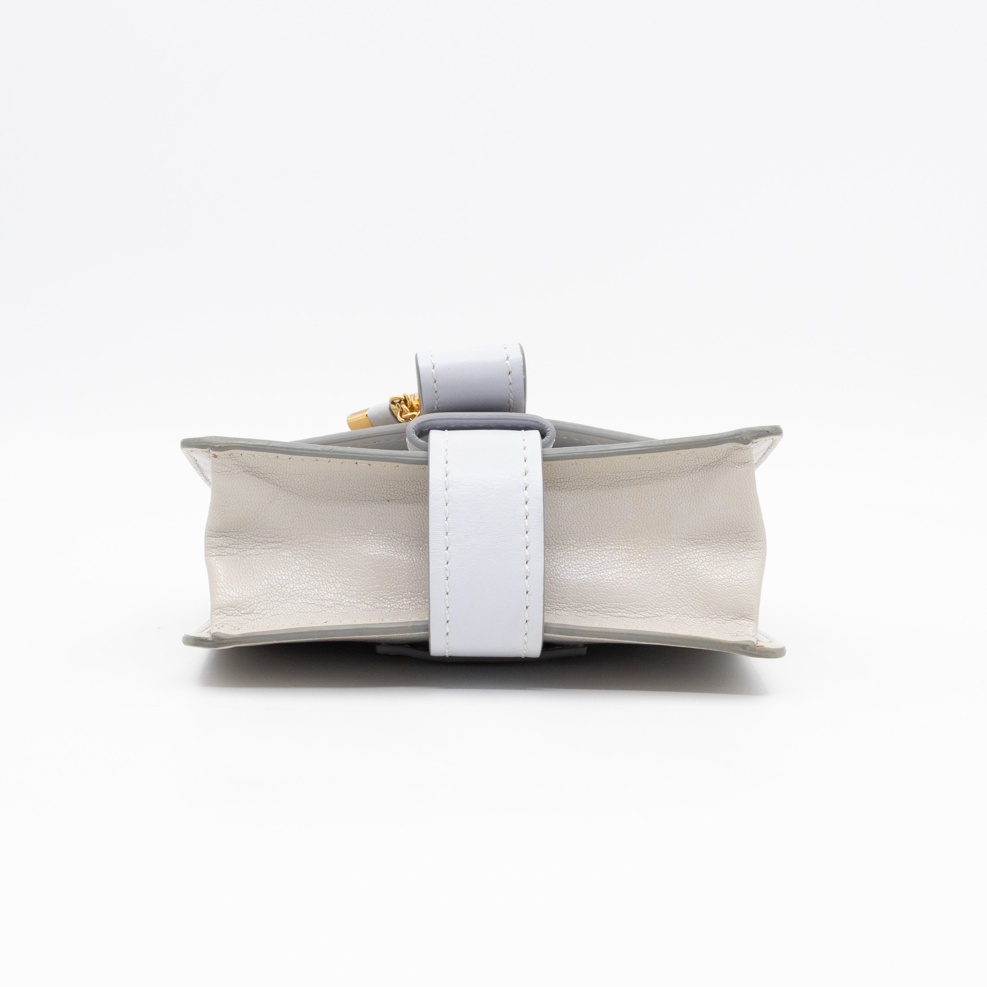 Aby Chain Mini Shoulder Bag Motty Grey Leather