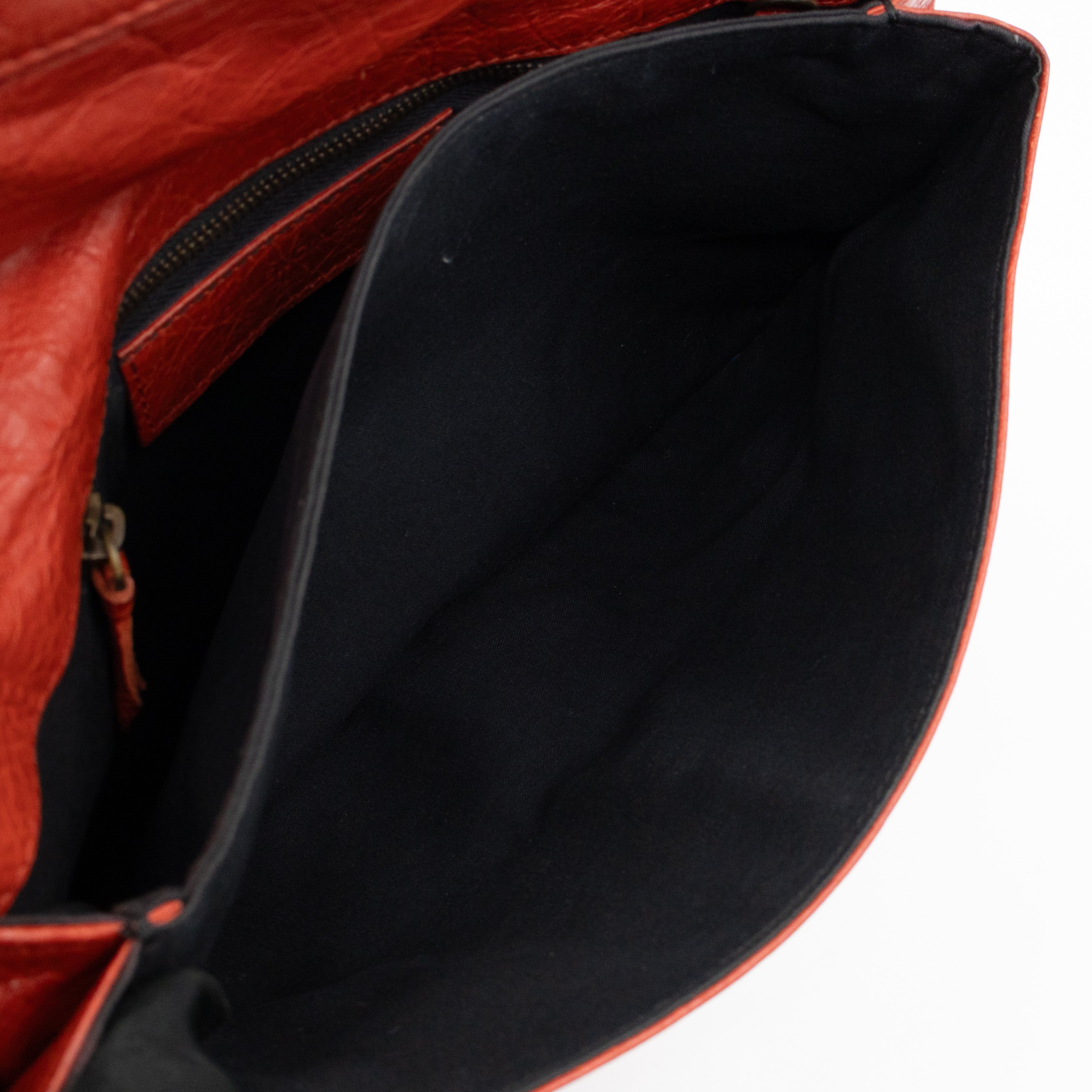 Envelope Clutch Orange Leather