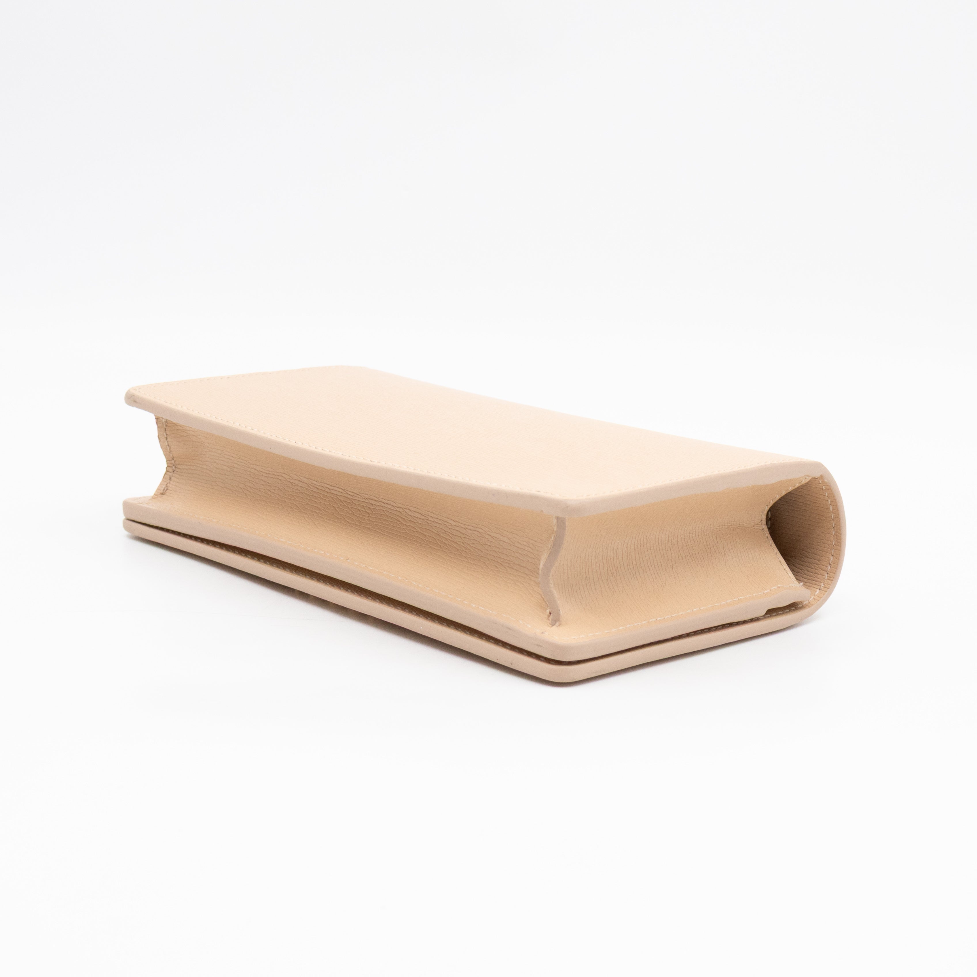 Petite Chain Wallet Beige Leather