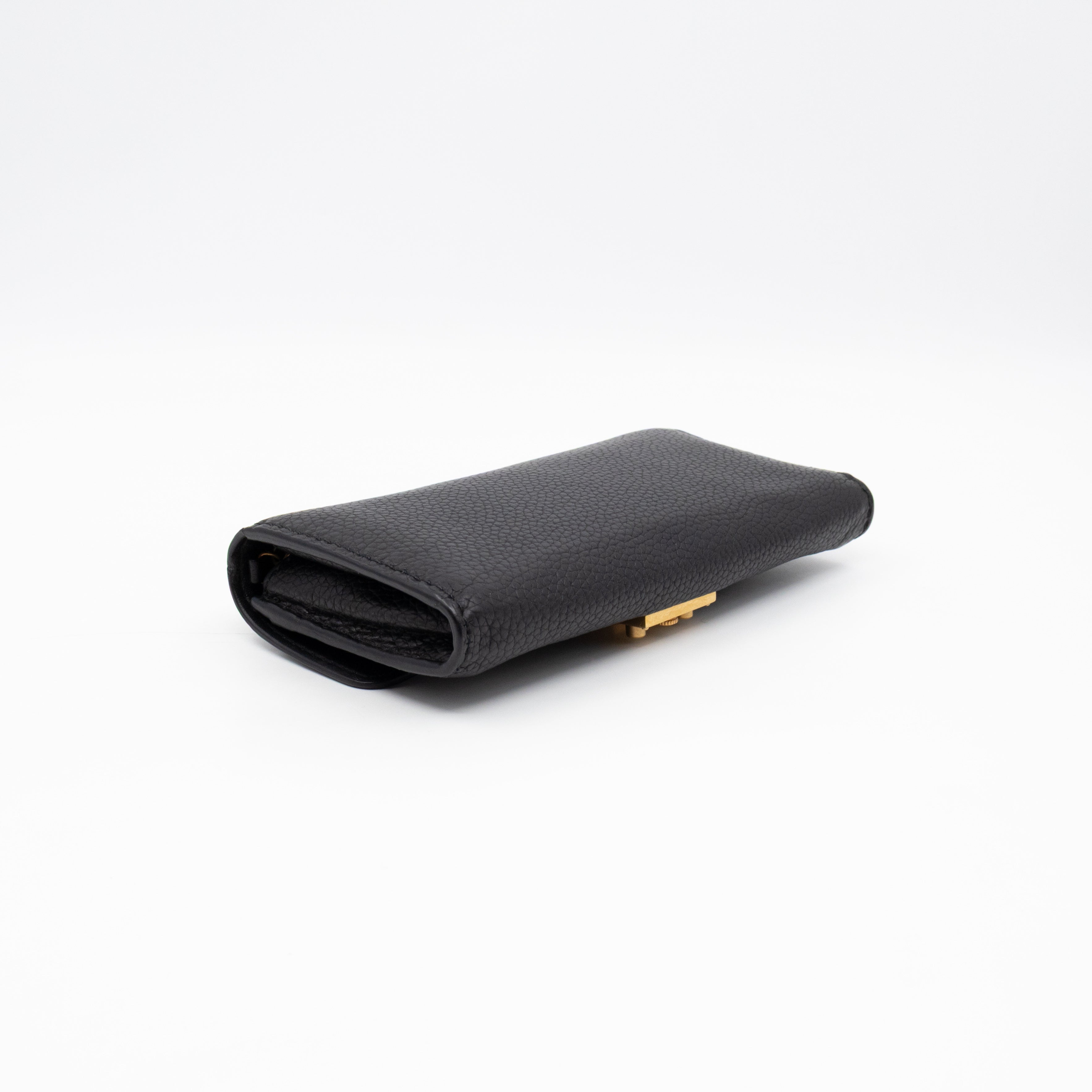 Dioraddict Wallet on Chain Black Leather