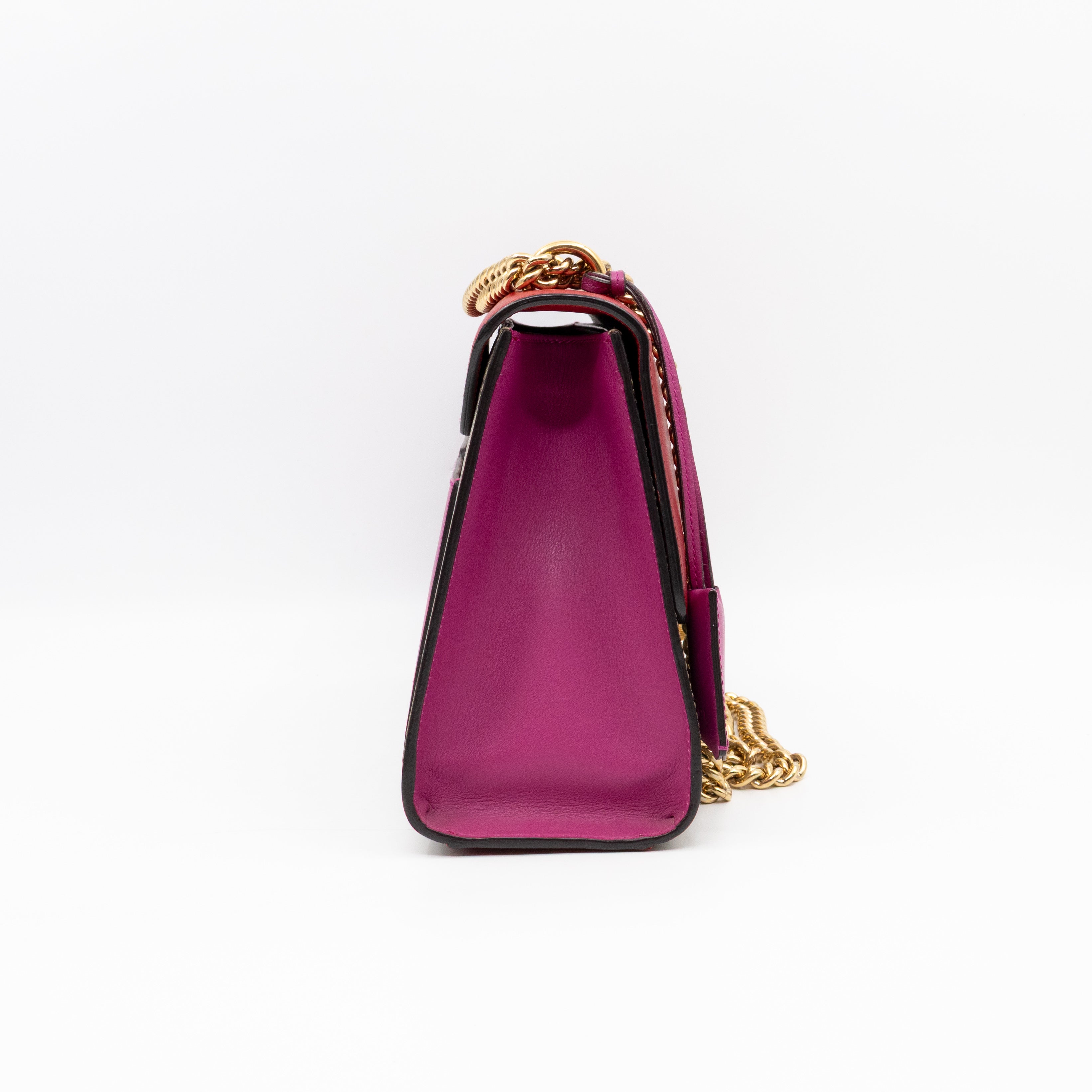 Padlock Flap Bag Medium GG Supreme Red Leather