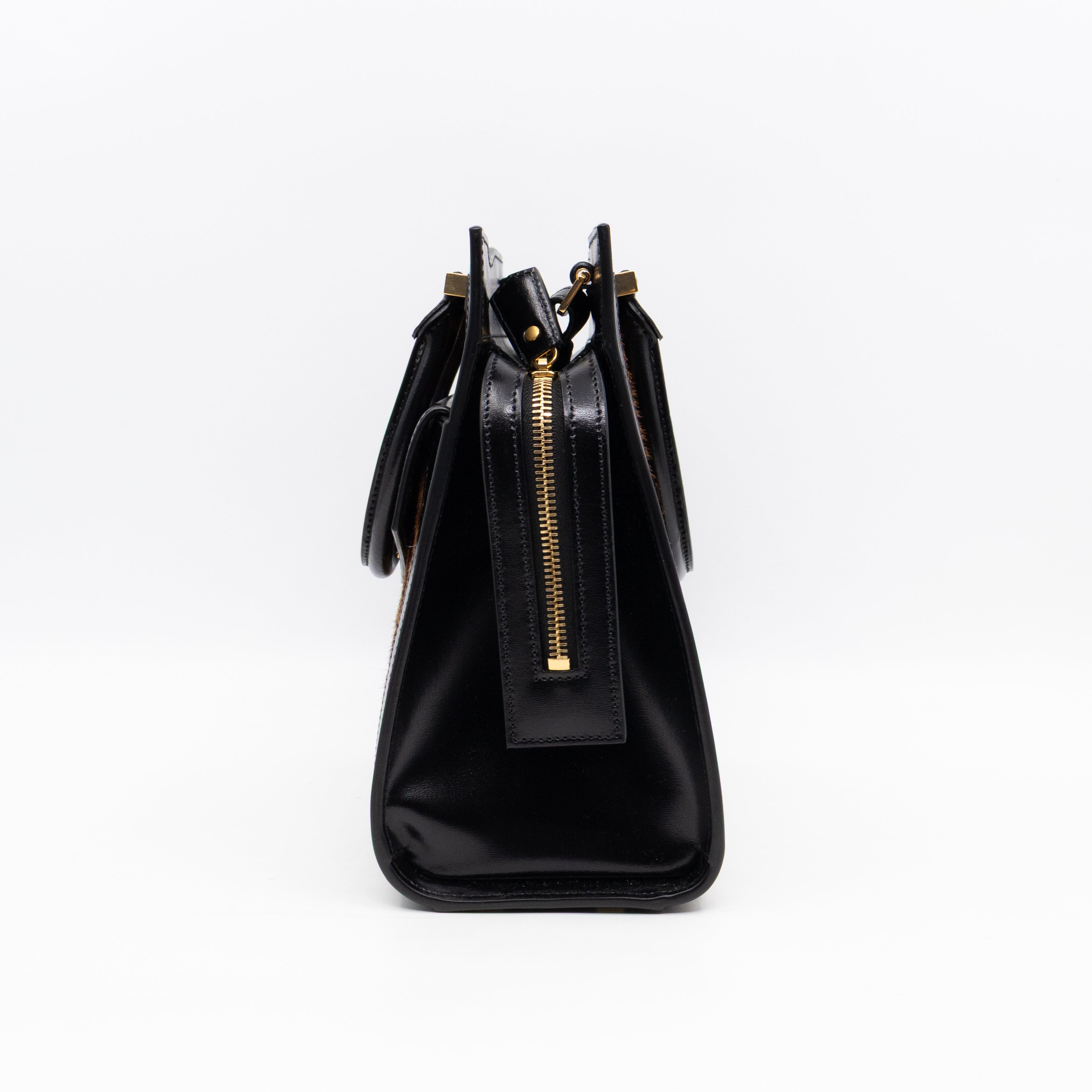Uptown Small Leopard Ponyhair & Black Leather