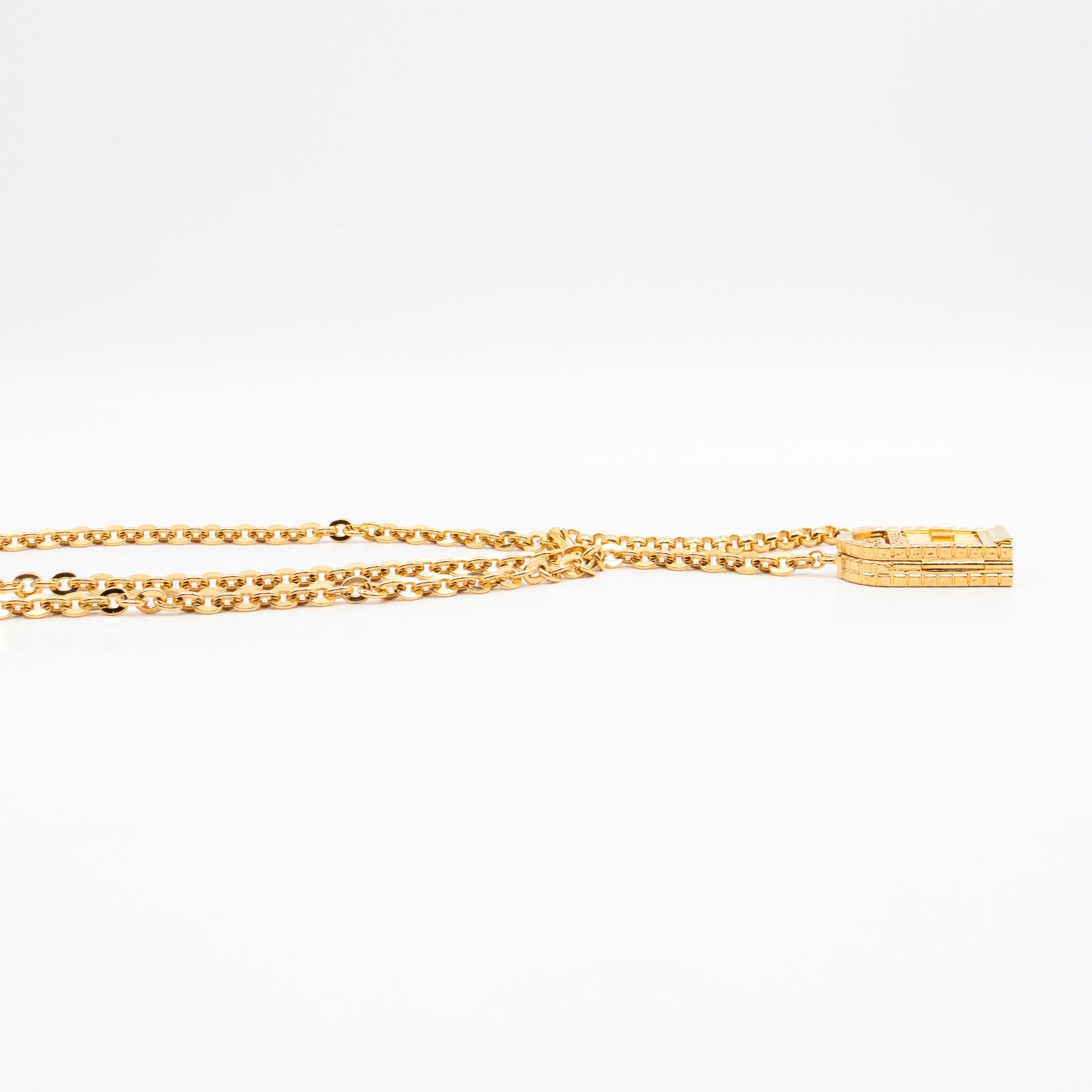31 Rue Cambon Door CC Pendant Metal Chain Necklace & Belt Gold