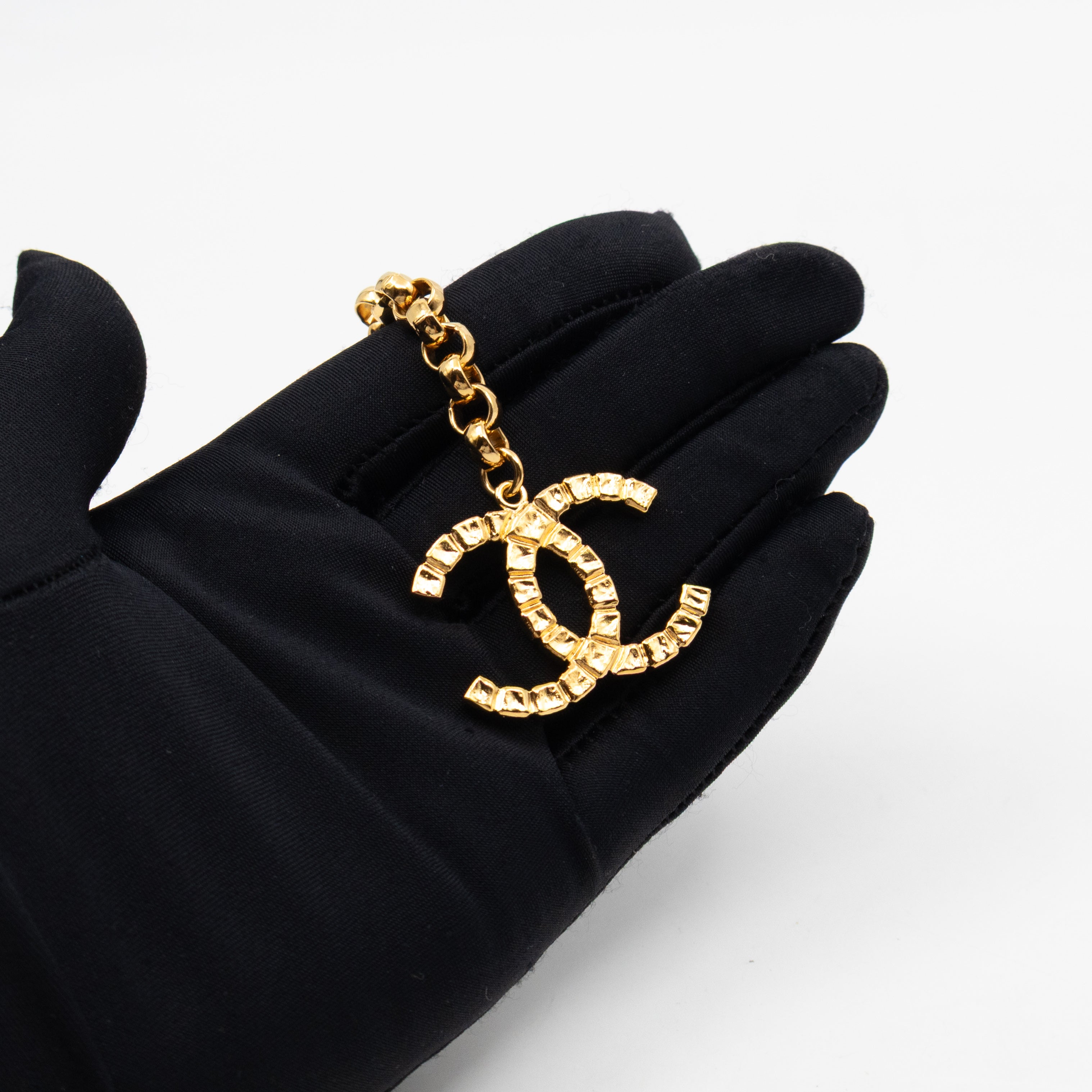 31 Rue Cambon Door CC Pendant Metal Chain Necklace & Belt Gold