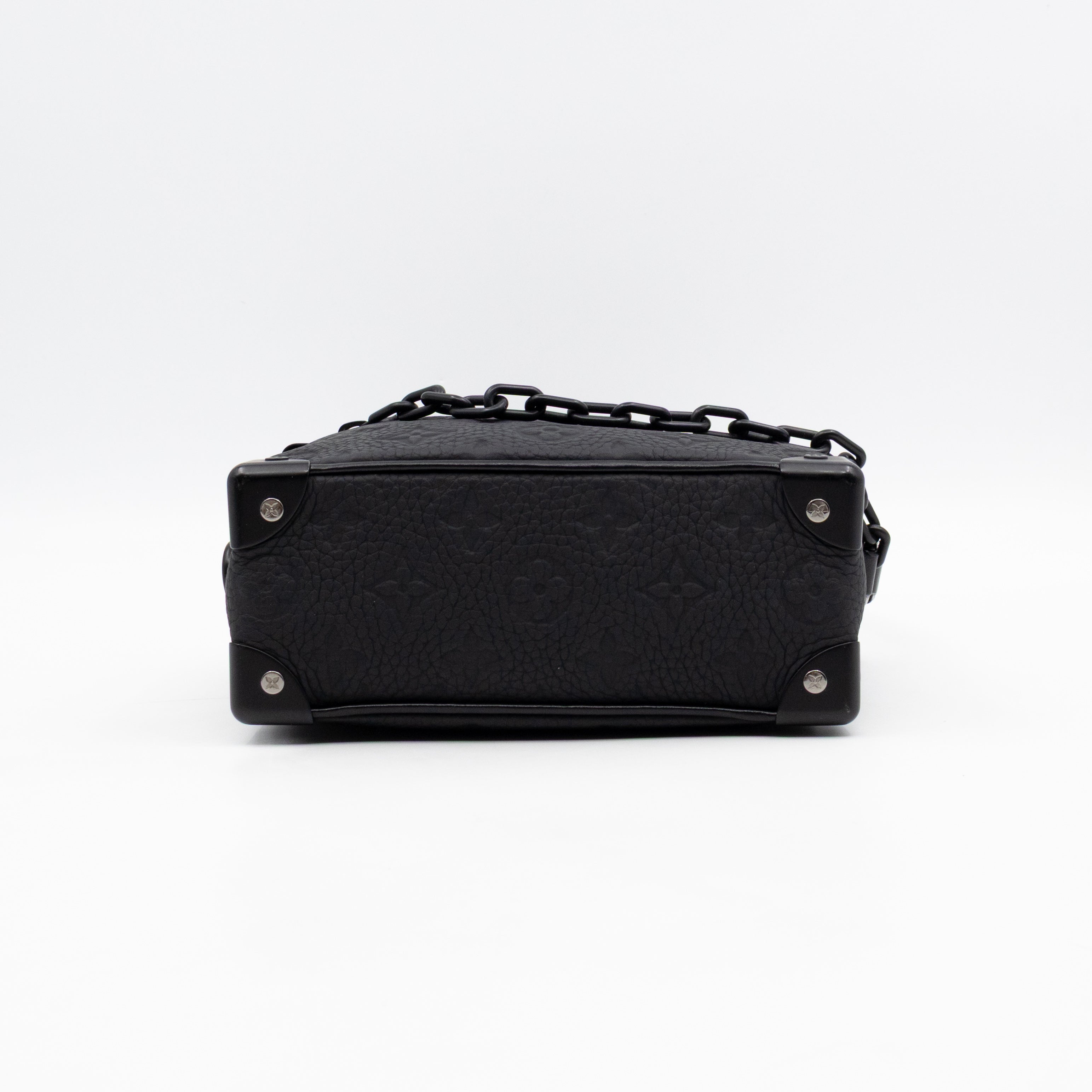 Mini Soft Trunk Bag Black Monogram Embossed Taurillon Leather