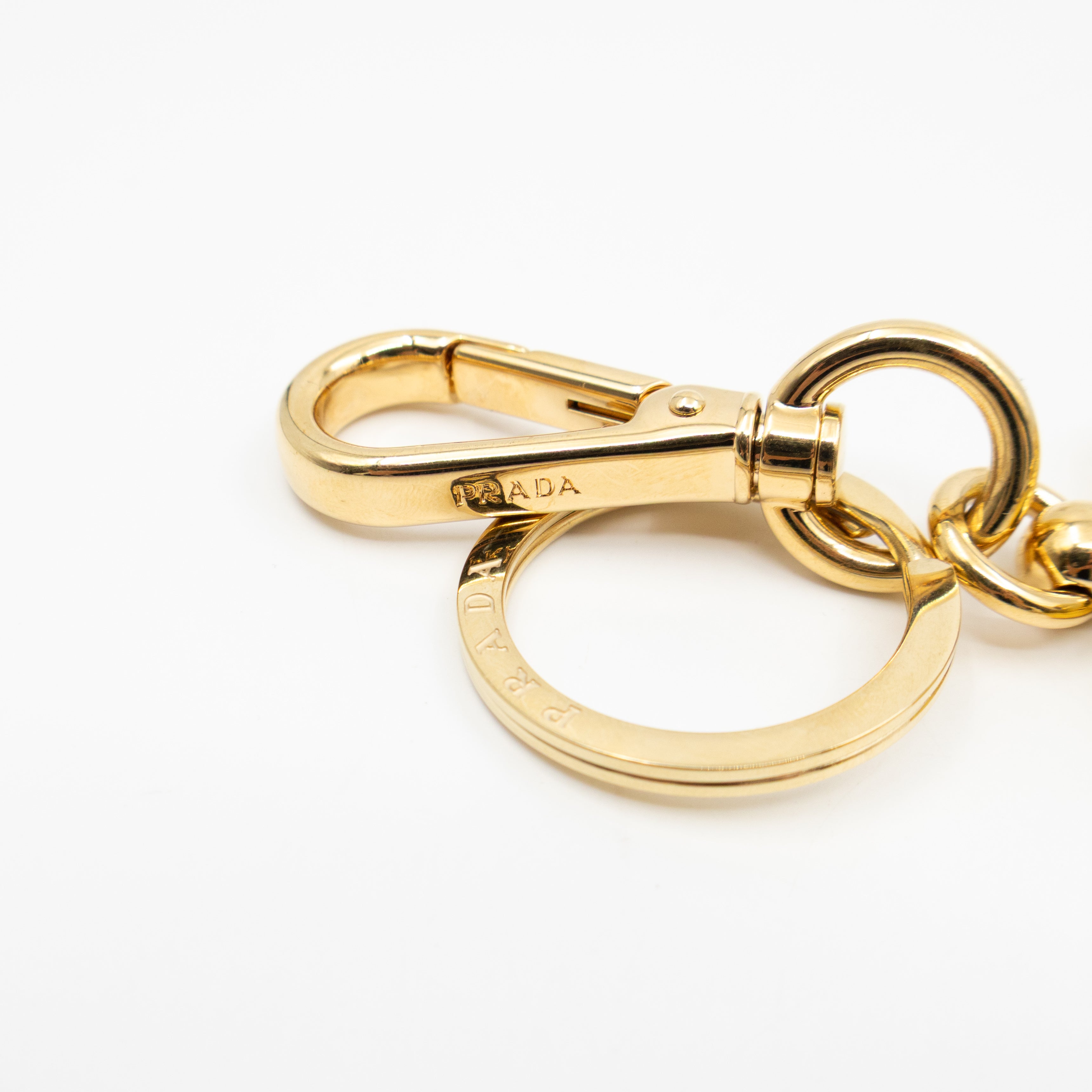 Robot Keychain Charm Gold Metal