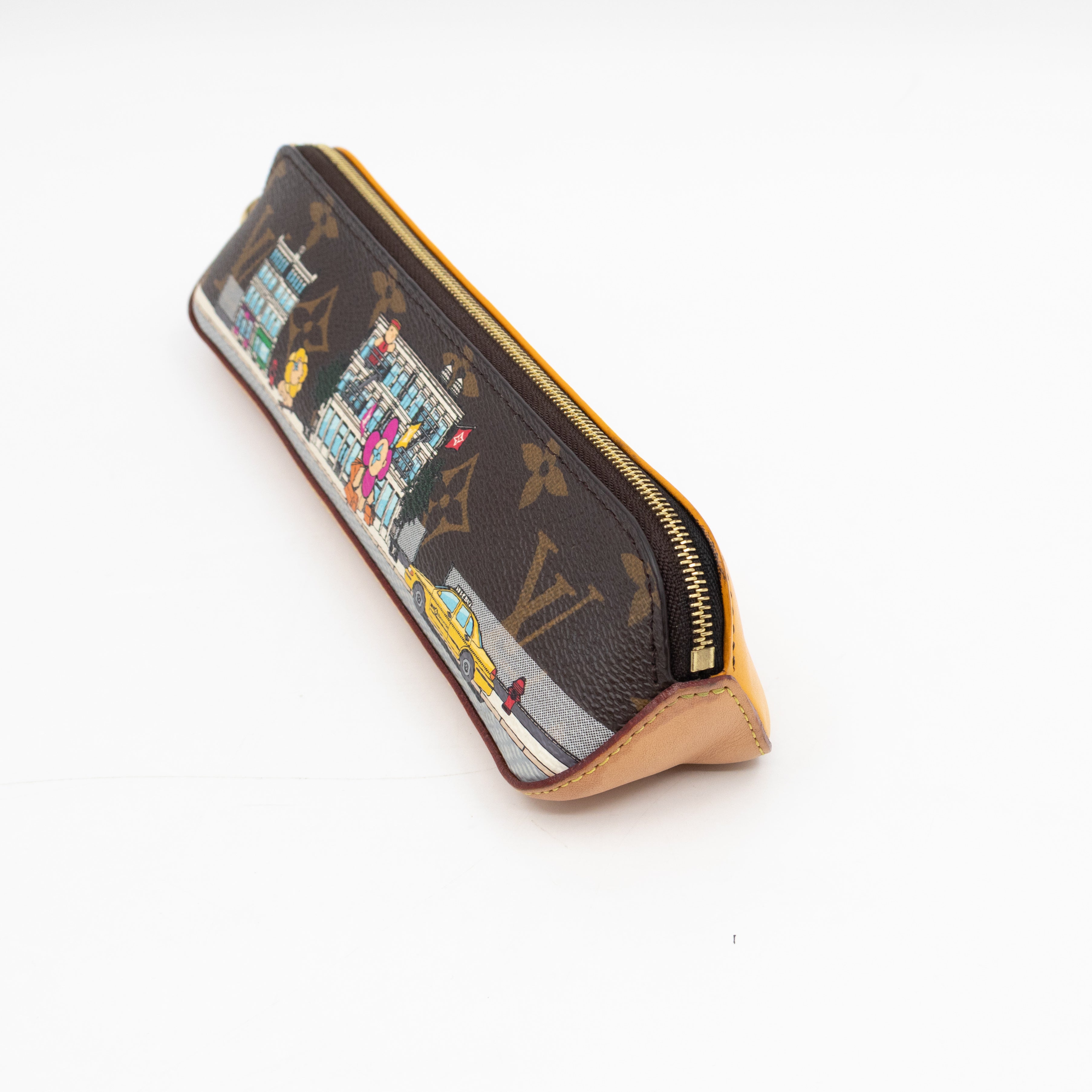 Elizabeth Pencil Case Christmas Animation NYC Monogram Yellow
