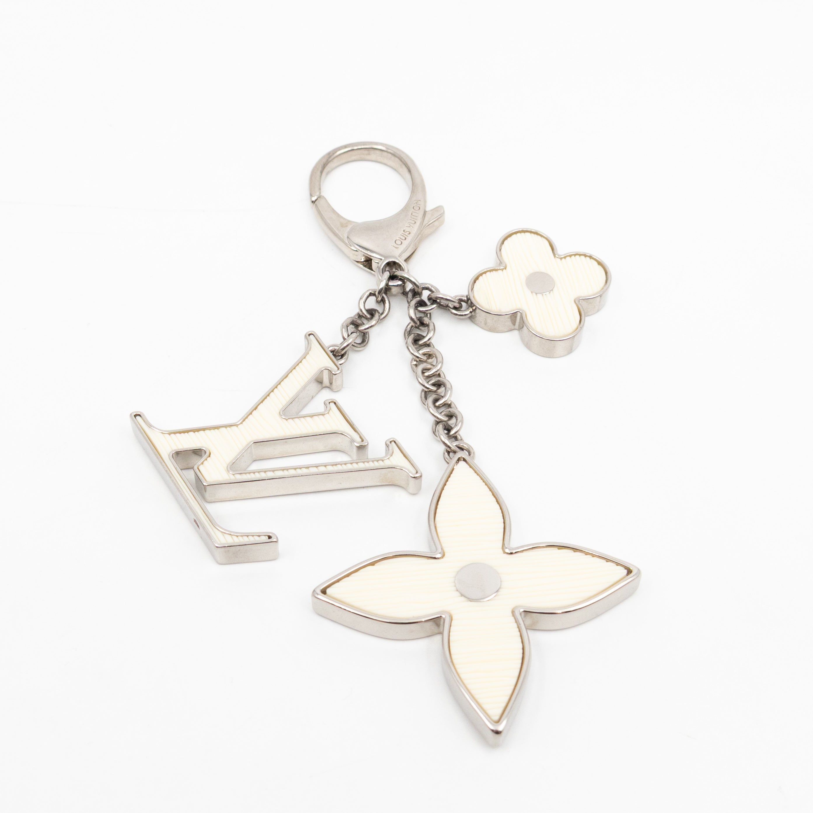 Bijoux Sac Fleur de Epi Bag Charm White