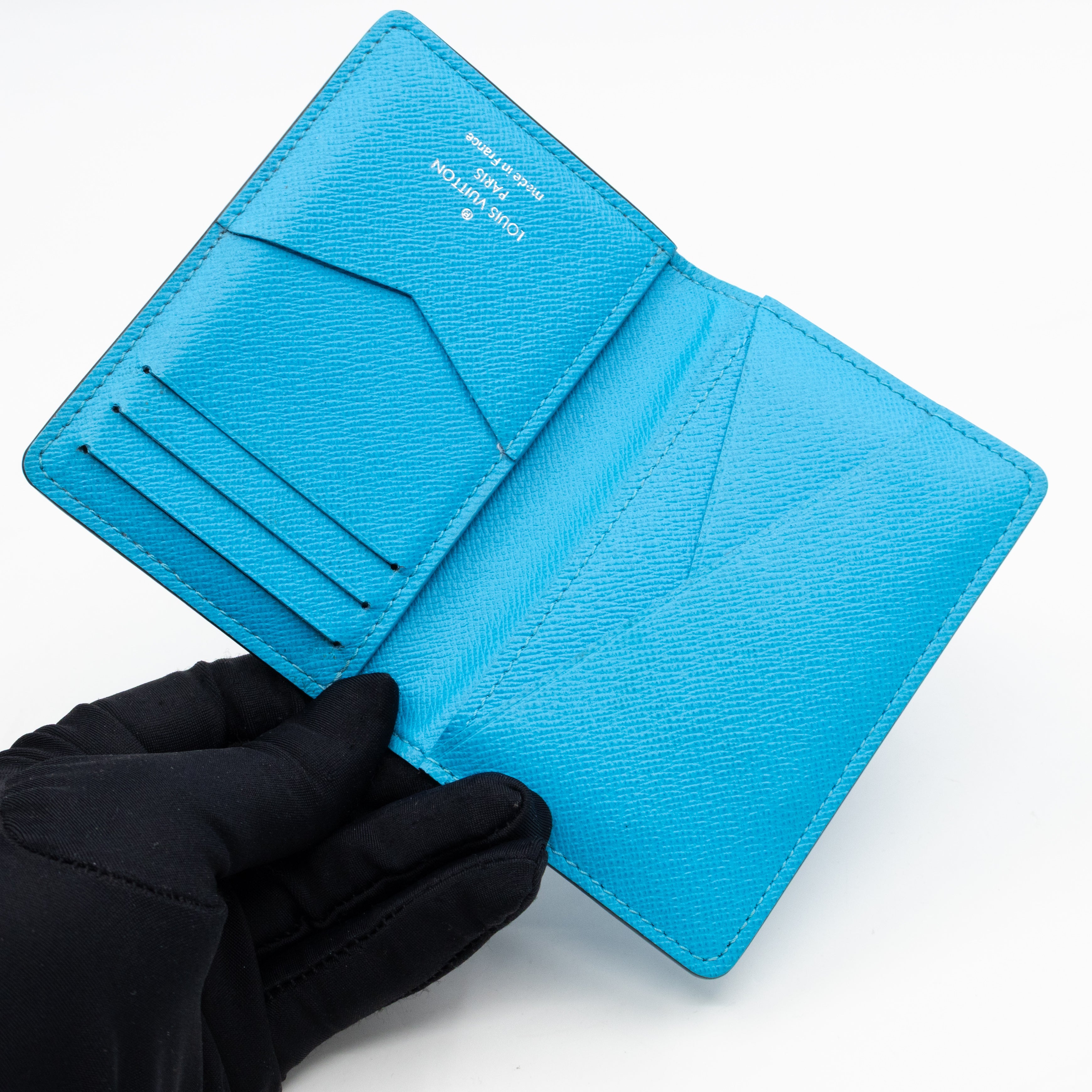 Pocket Organizer Denim Blue Taigarama Leather