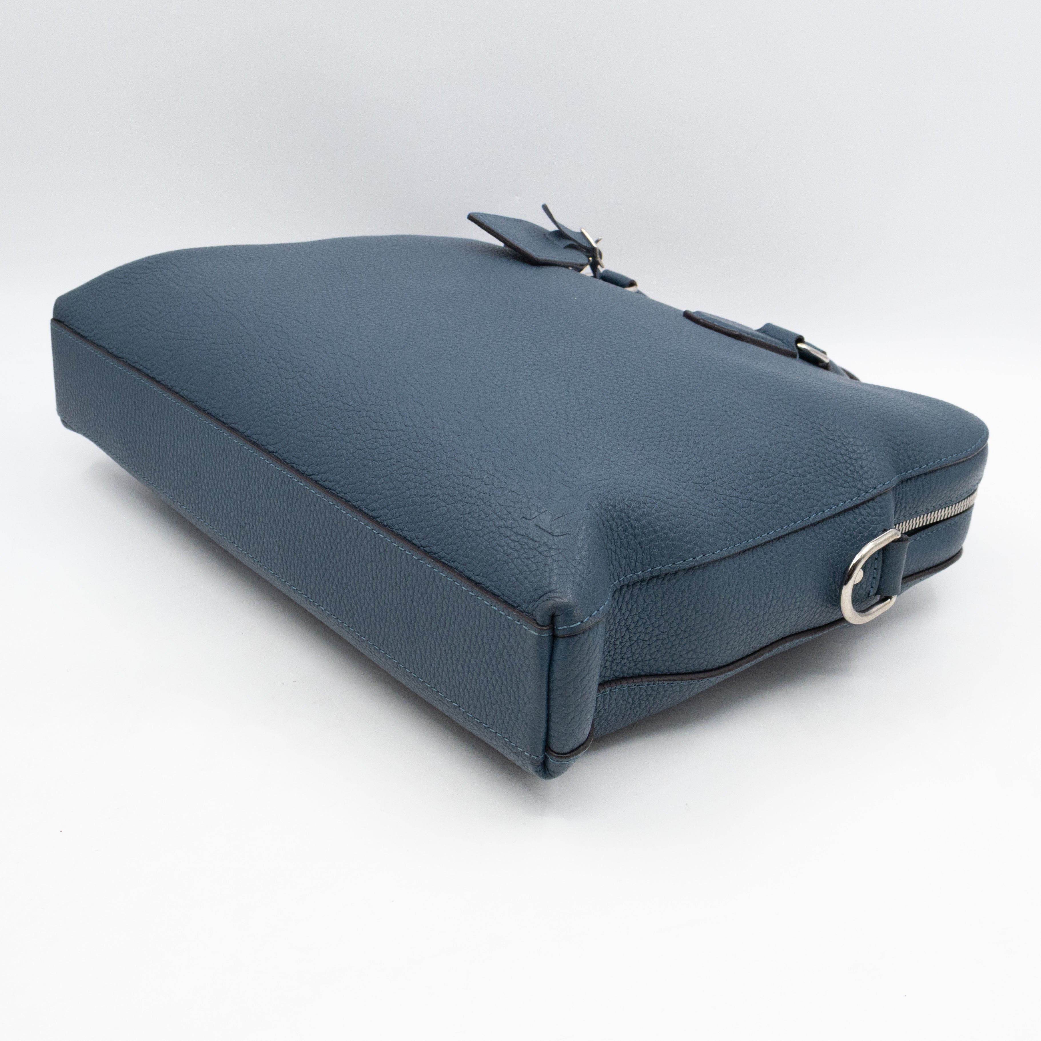 Victor Briefcase Navy Taurillon Leather