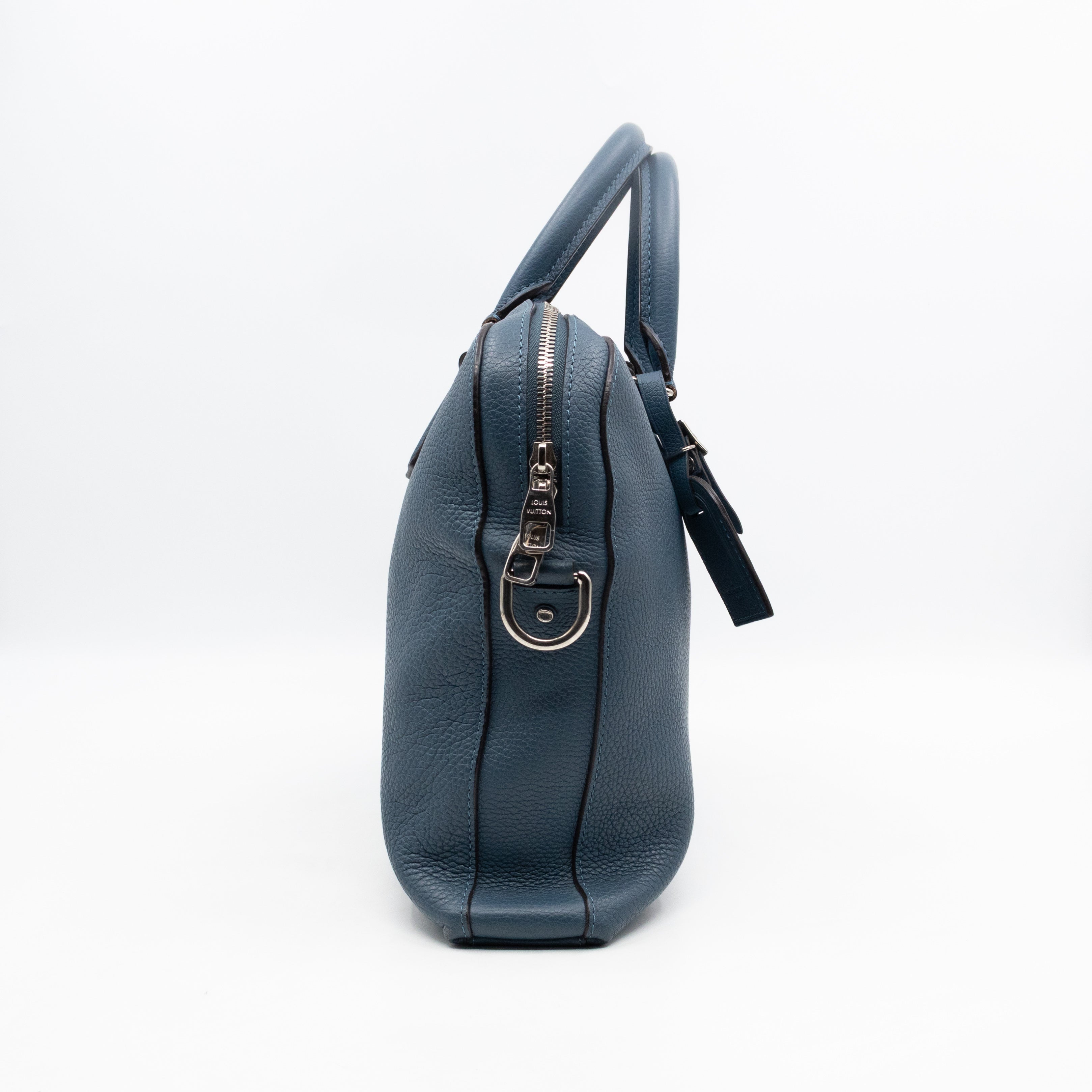 Victor Briefcase Navy Taurillon Leather