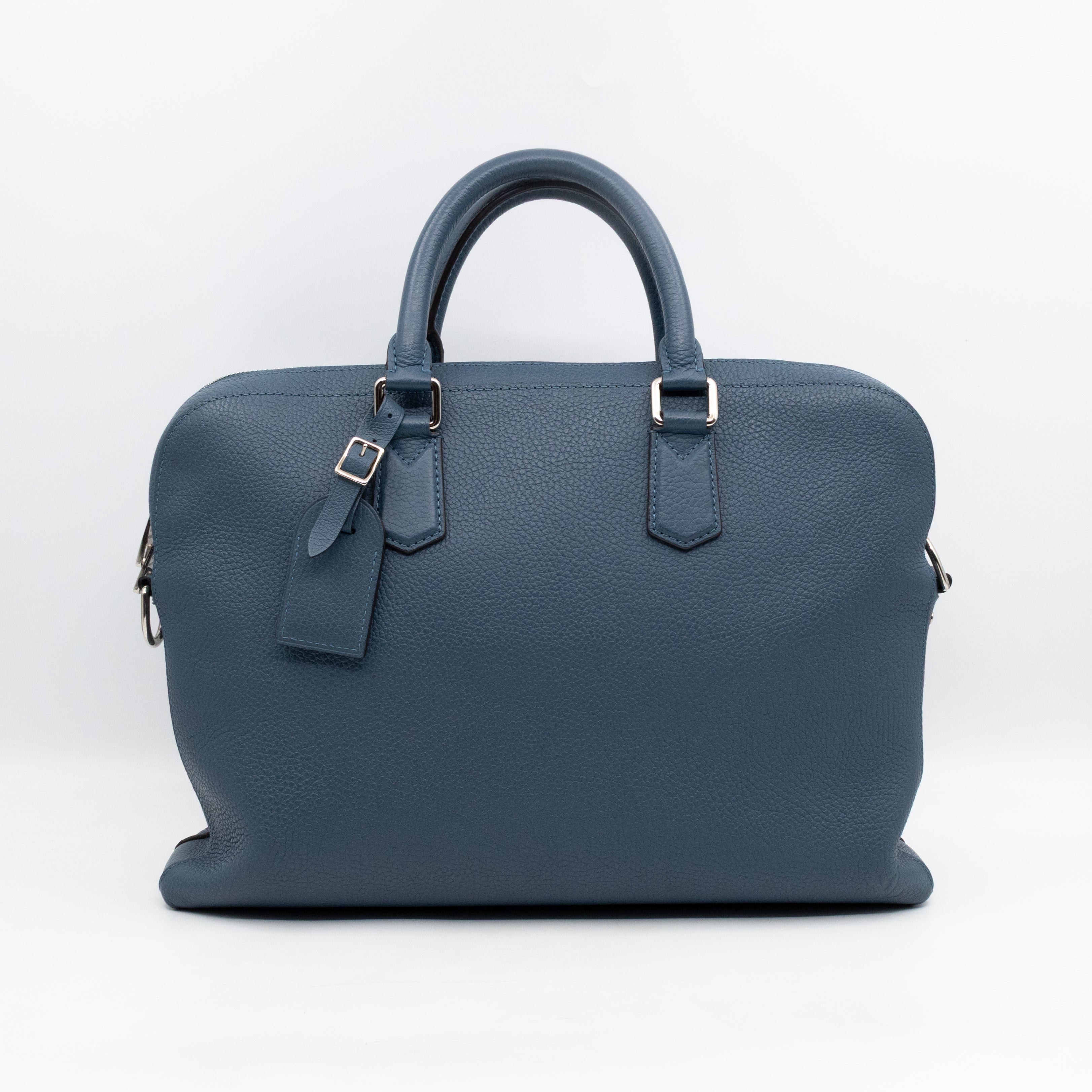Victor Briefcase Navy Taurillon Leather