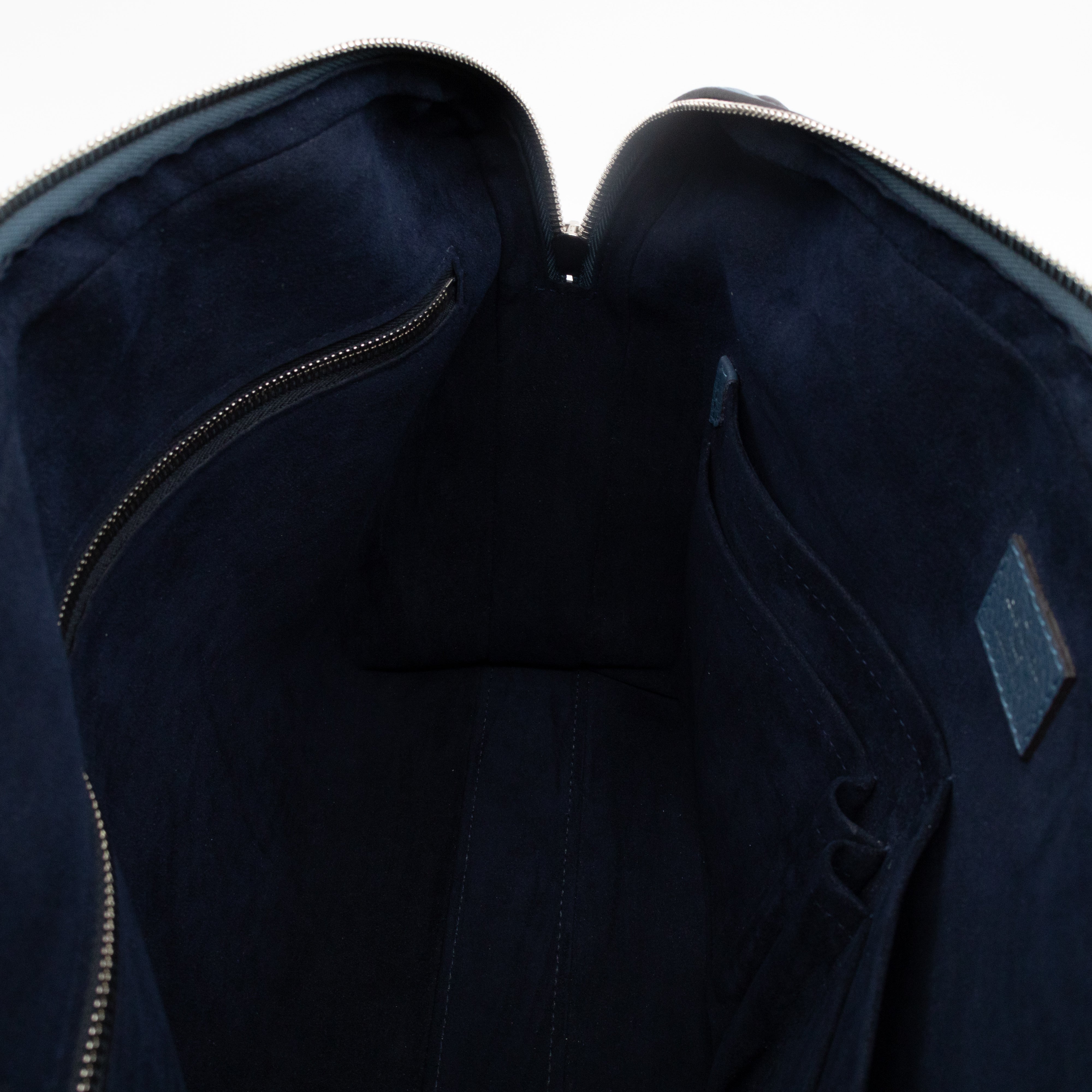 Victor Briefcase Navy Taurillon Leather