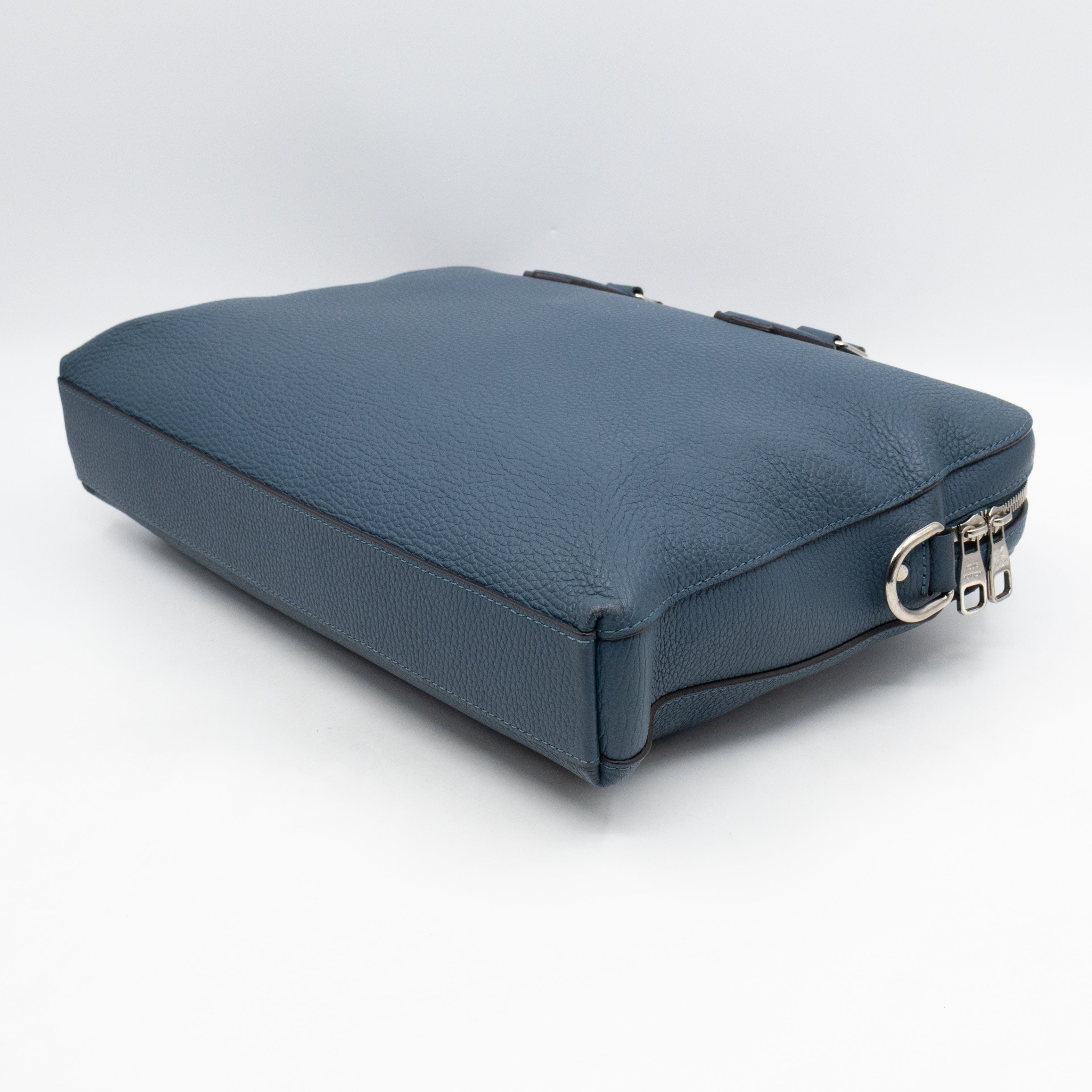 Victor Briefcase Navy Taurillon Leather