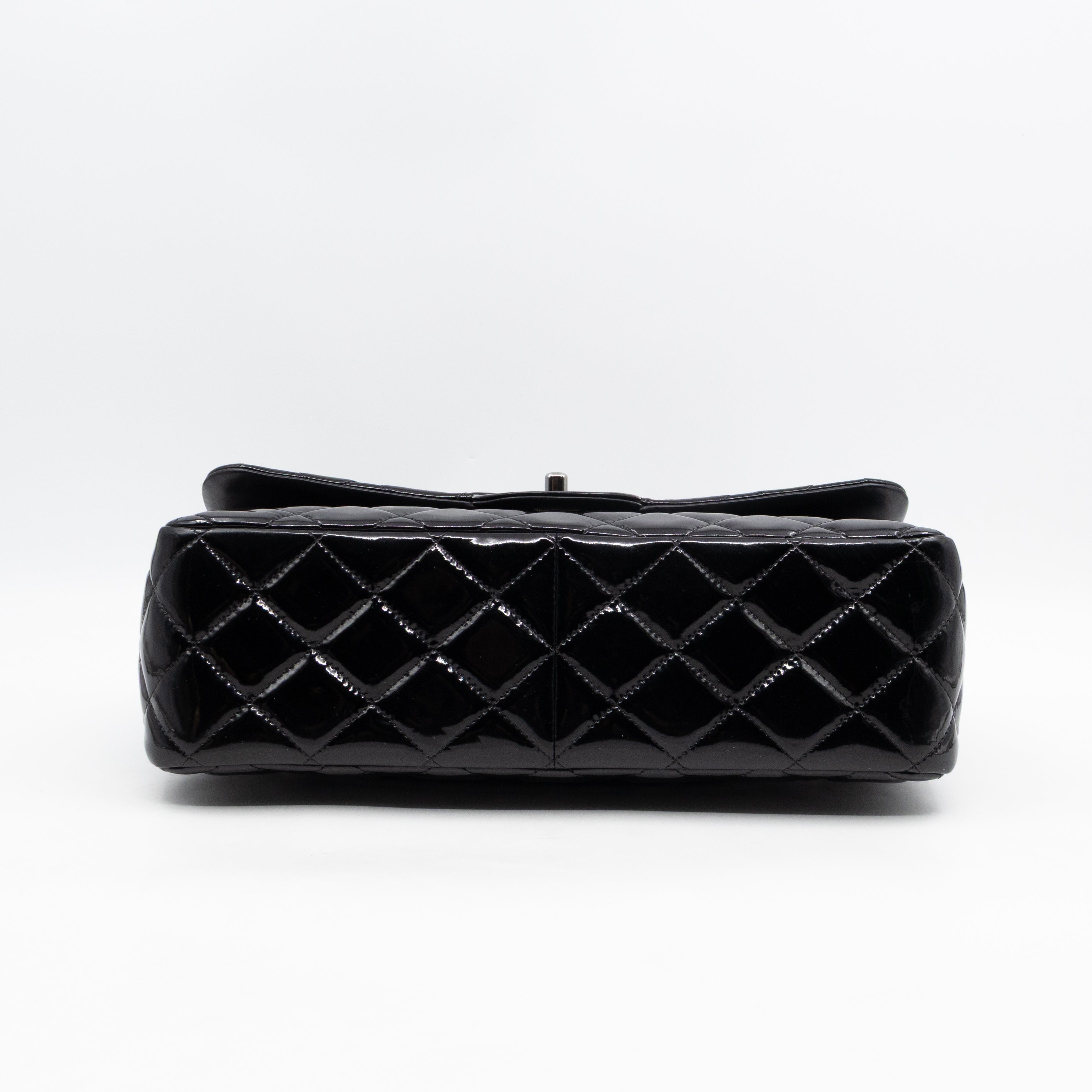Classic Double Flap Jumbo Black Patent Leather