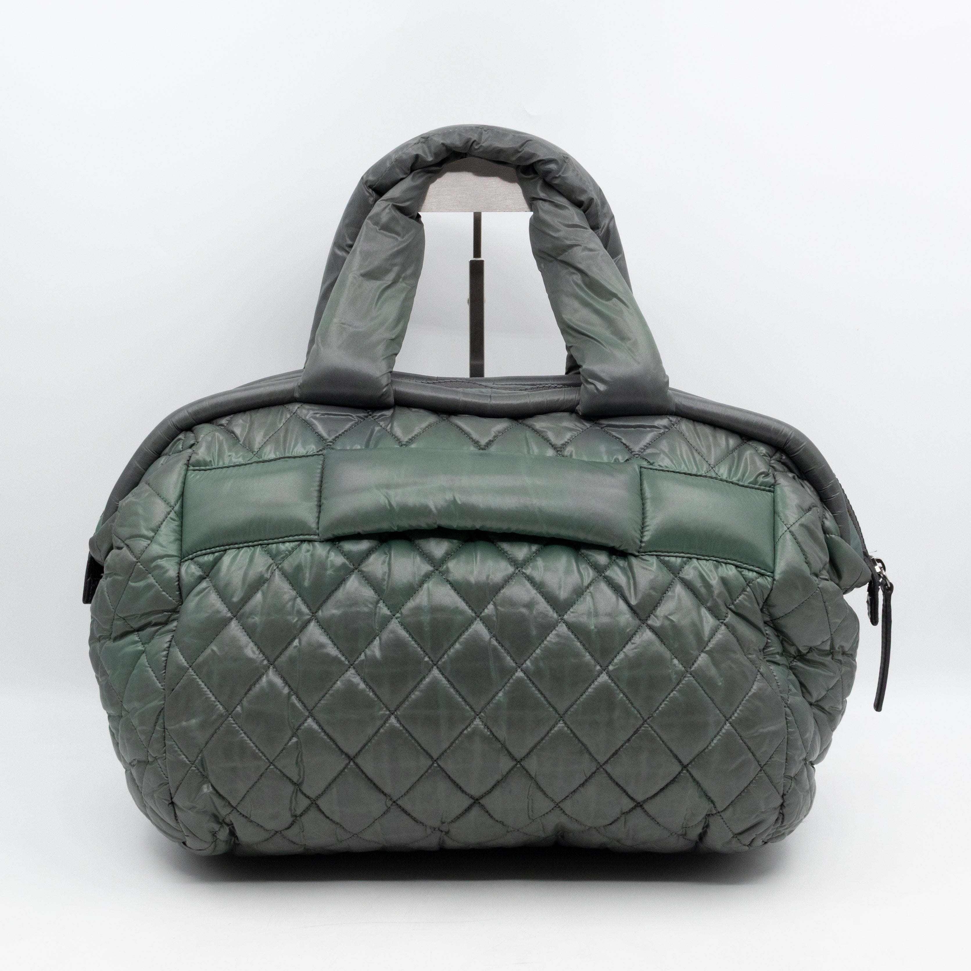Coco Coon Bowler Bag Dark Green Quilted Nylon