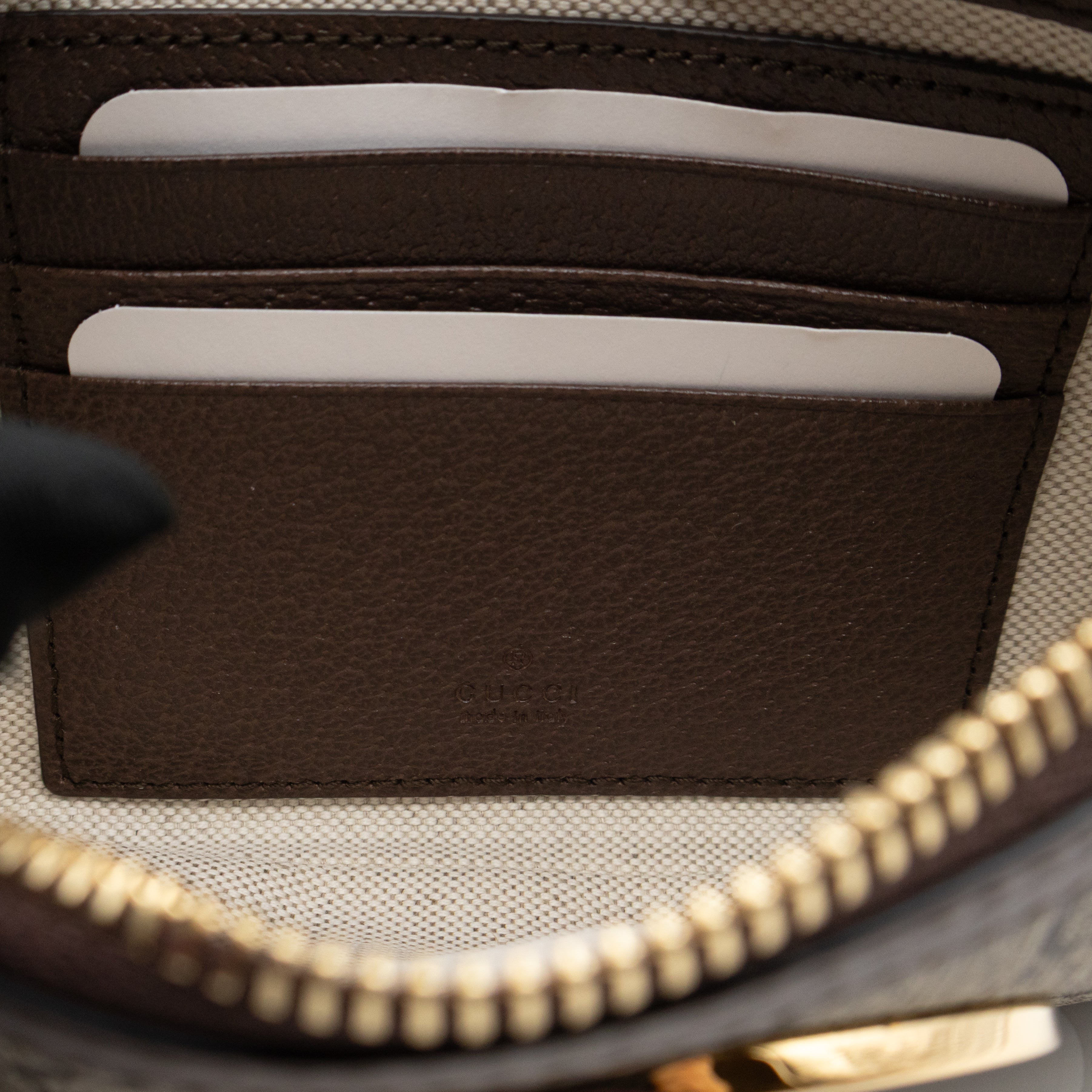 Blondie Mini Belt Bag Beige GG Supreme Brown Leather
