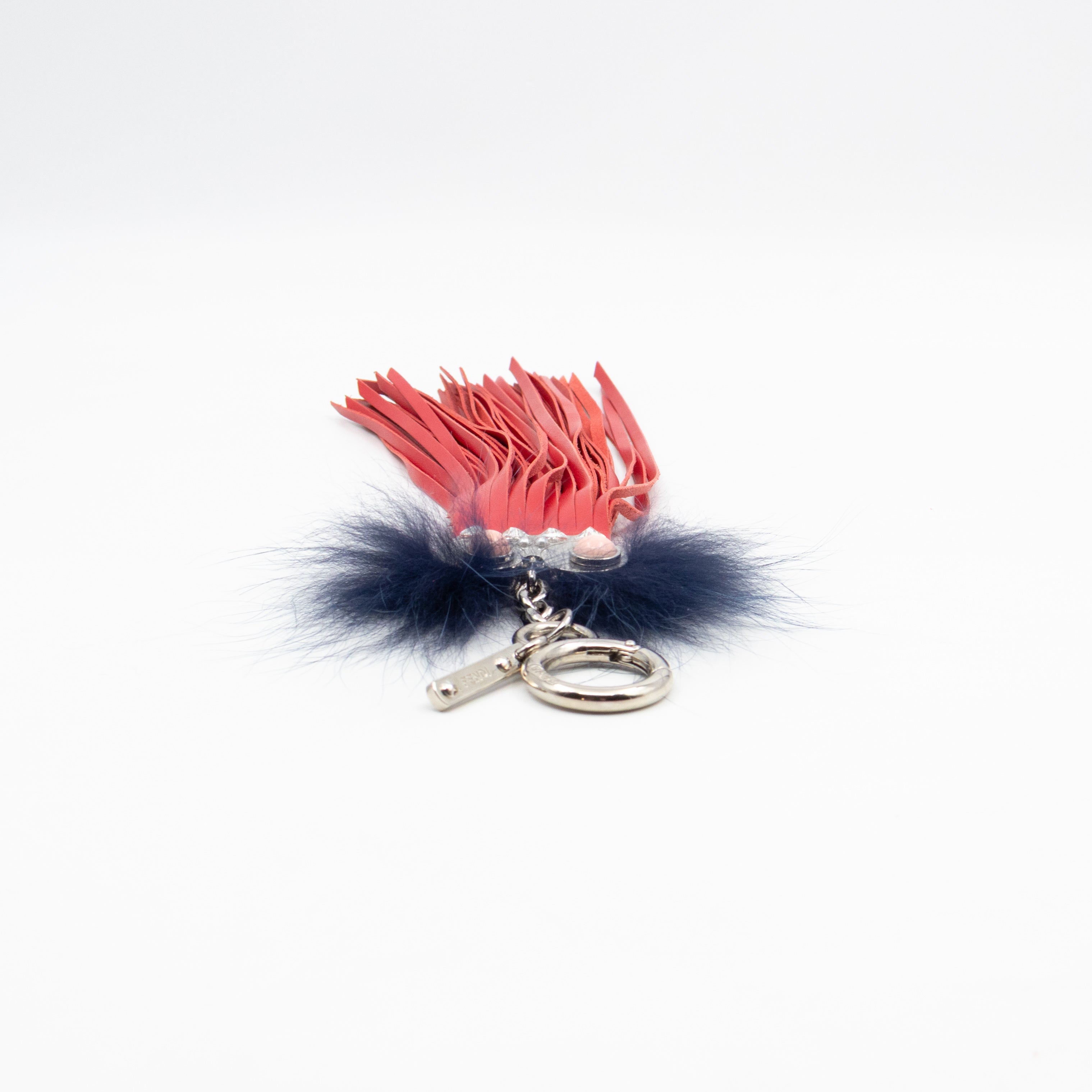 Key Charm Hypnoteyes Blue Fur Red Leather