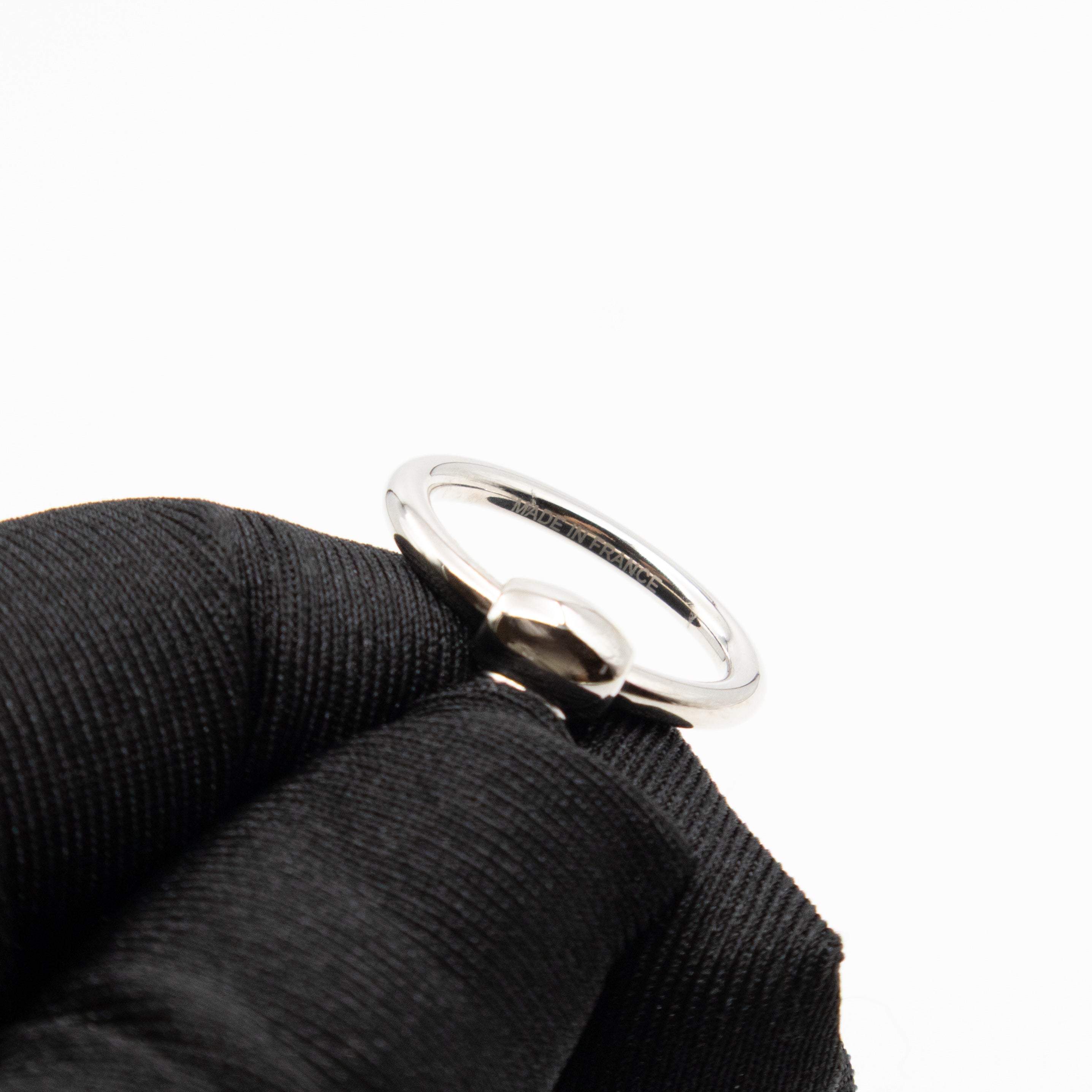 Curiosite Cle H Charm Pendant Scarf Ring Silver