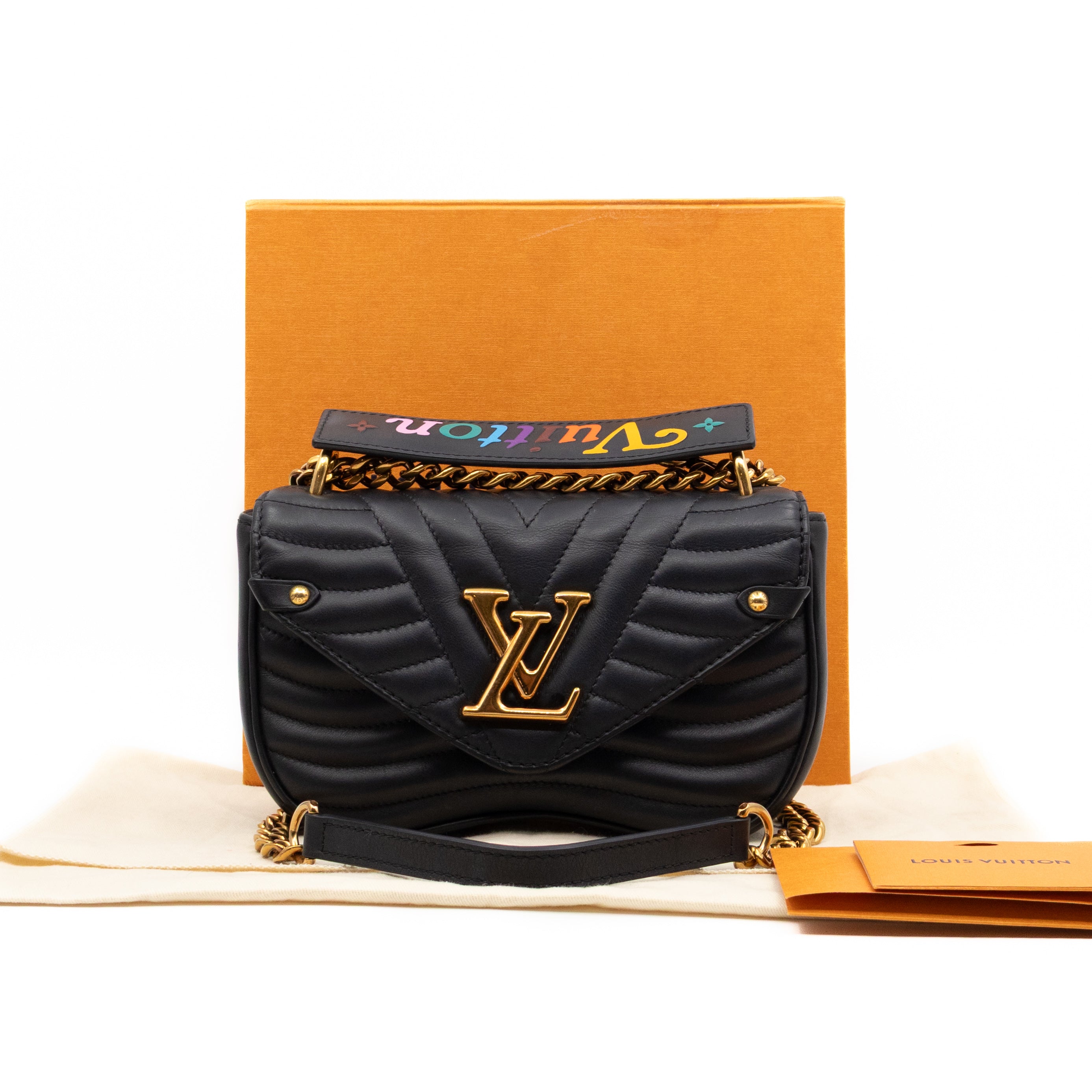 New Wave PM Shoulder Bag Black Leather