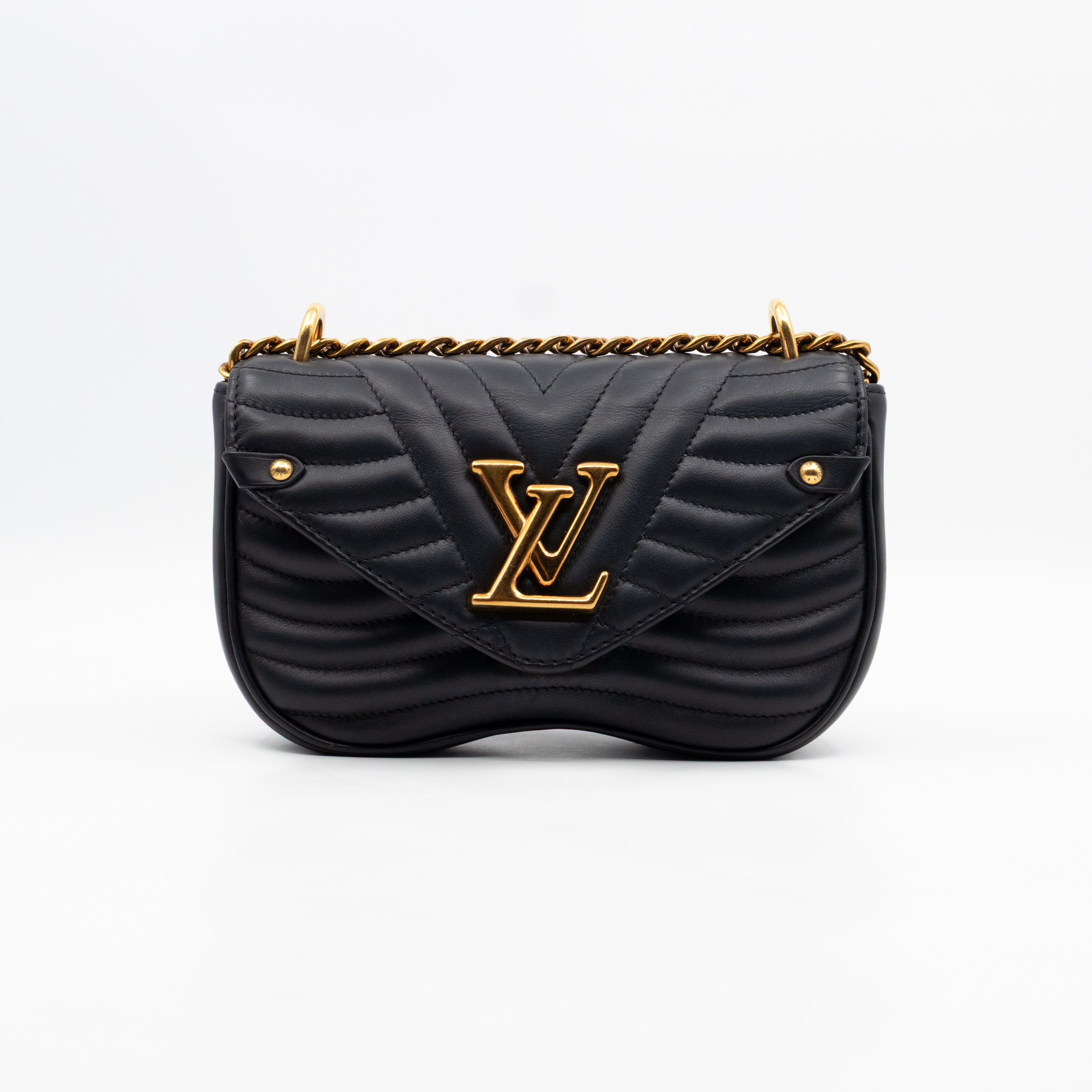 New Wave PM Shoulder Bag Black Leather