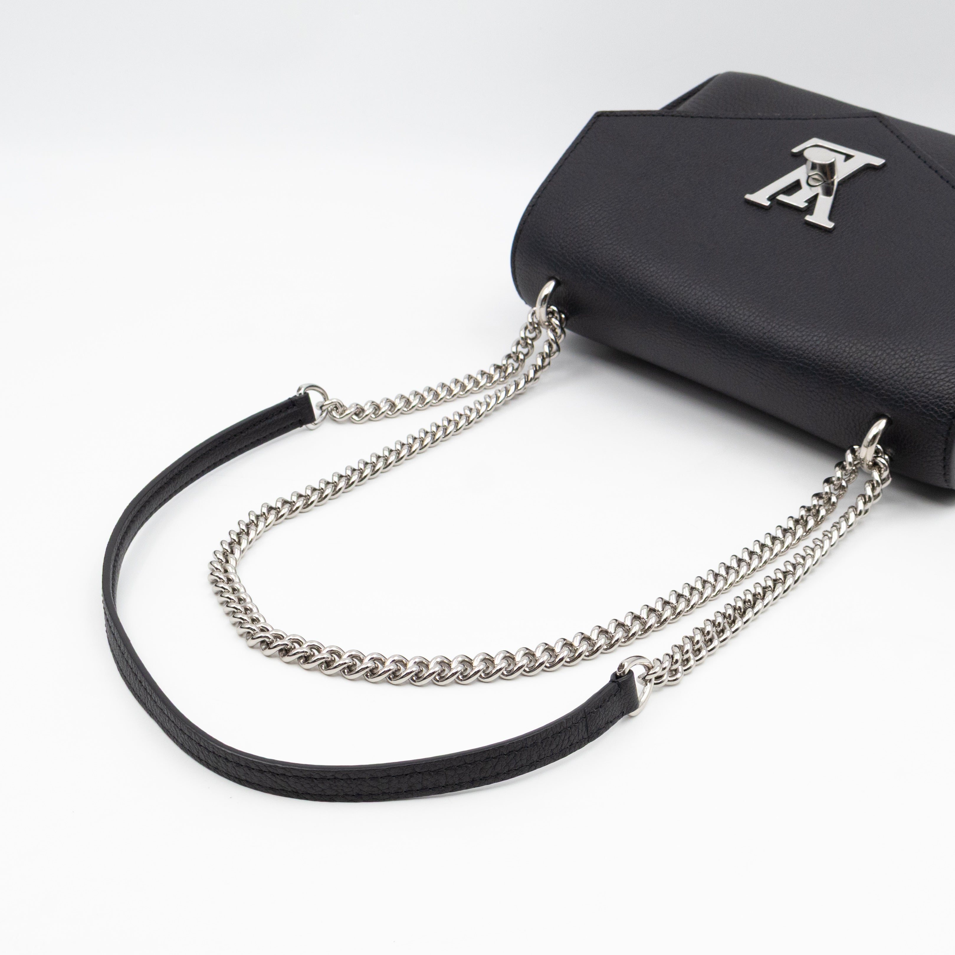 Mylockme Chain Bag Black Leather