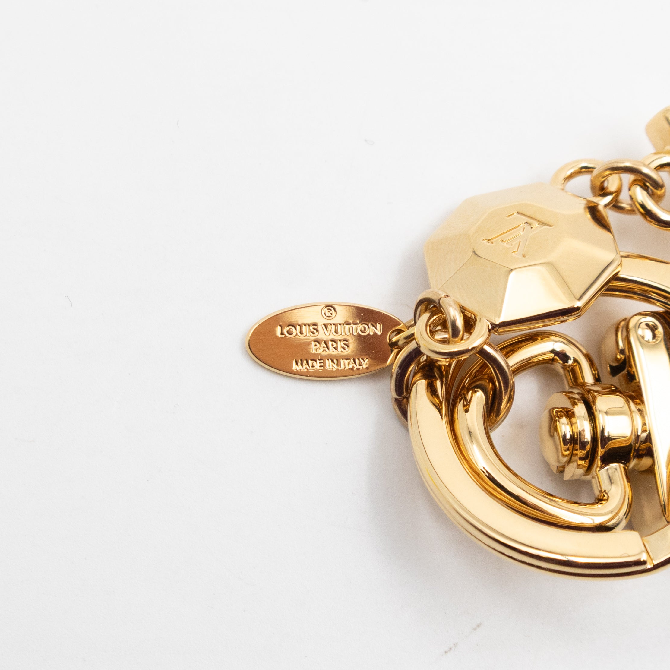 Facettes Bag Charm & Key Holder Gold