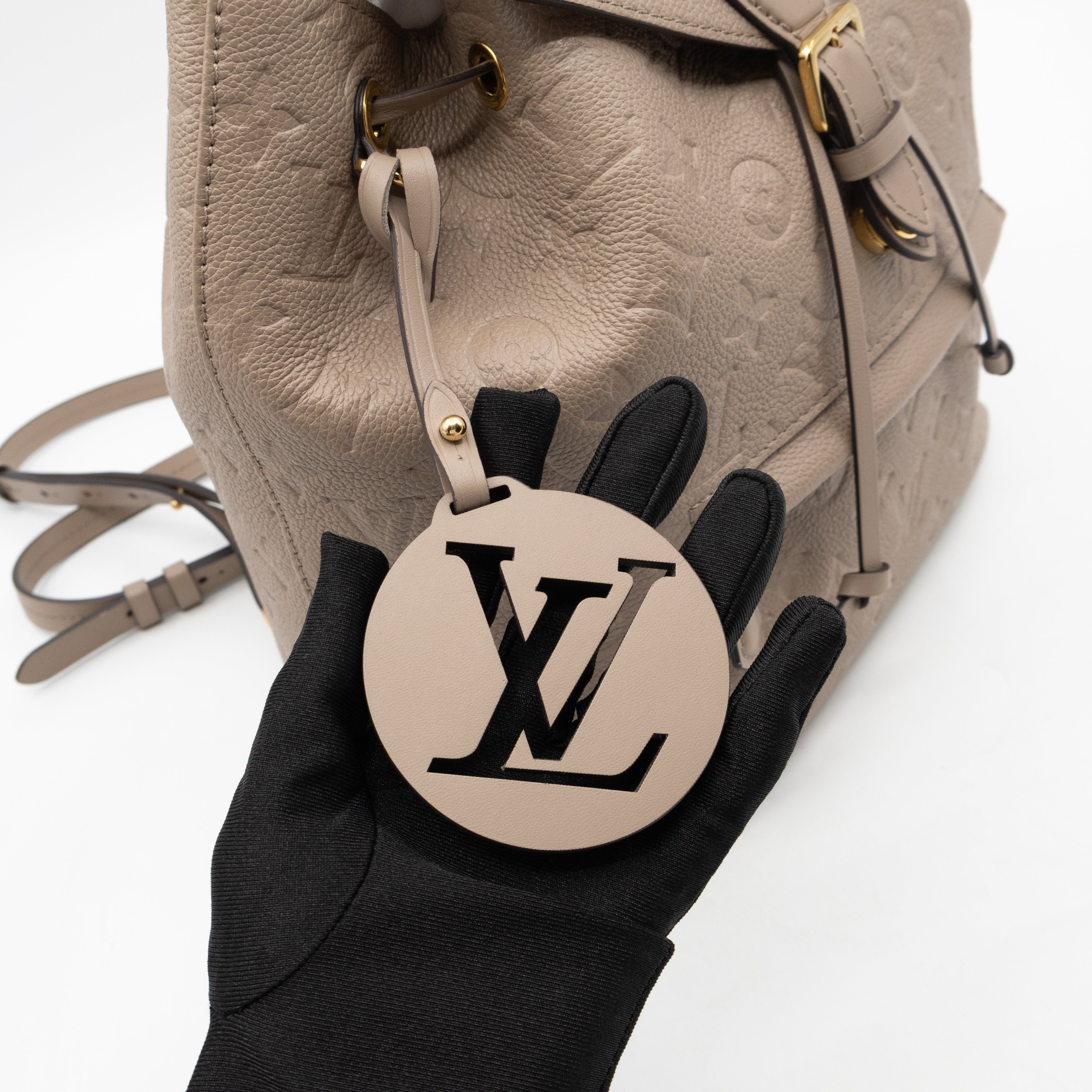 Montsouris PM Backpack Tourterelle Monogram Empreinte