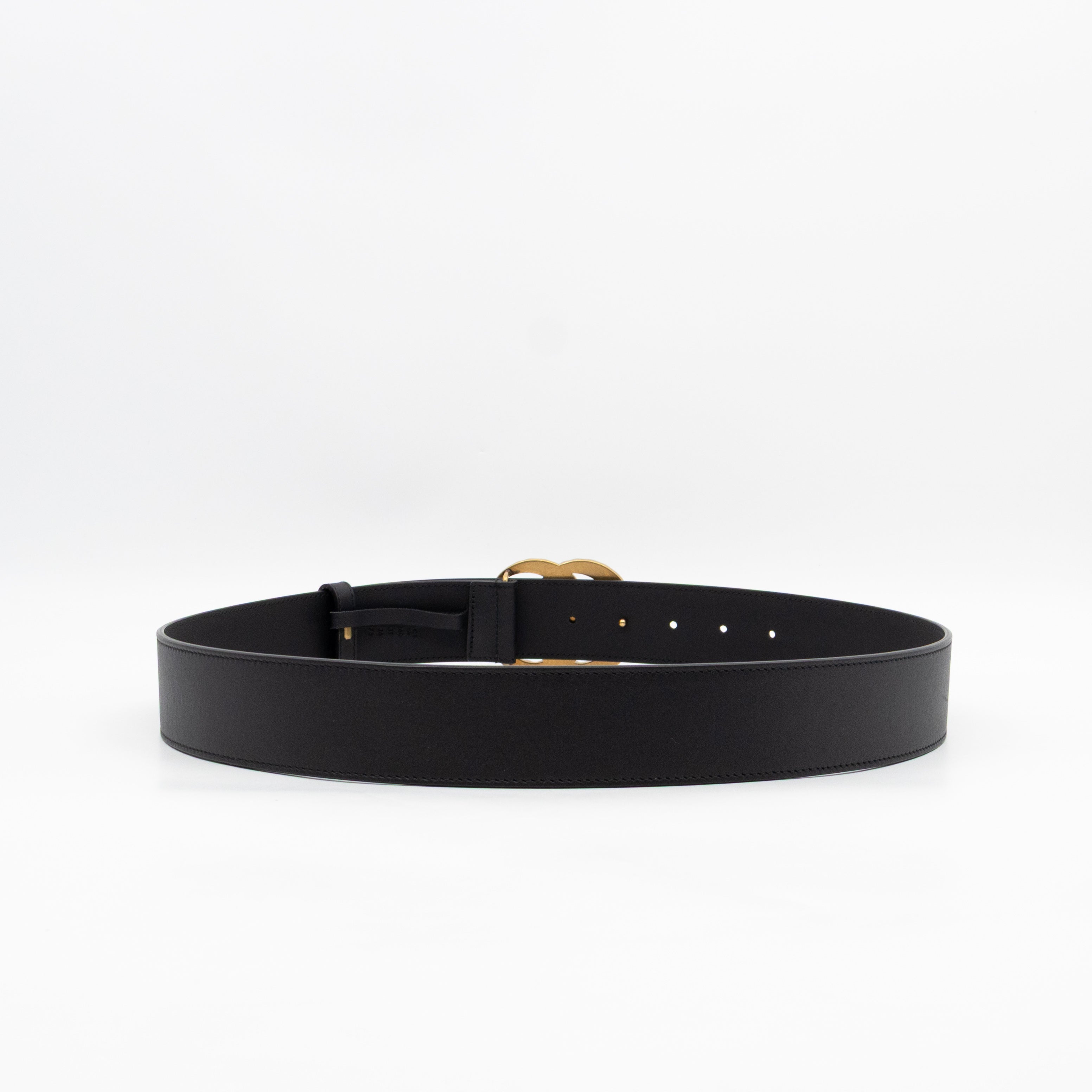 GG Marmont Pearls Belt Black Leather 90/36