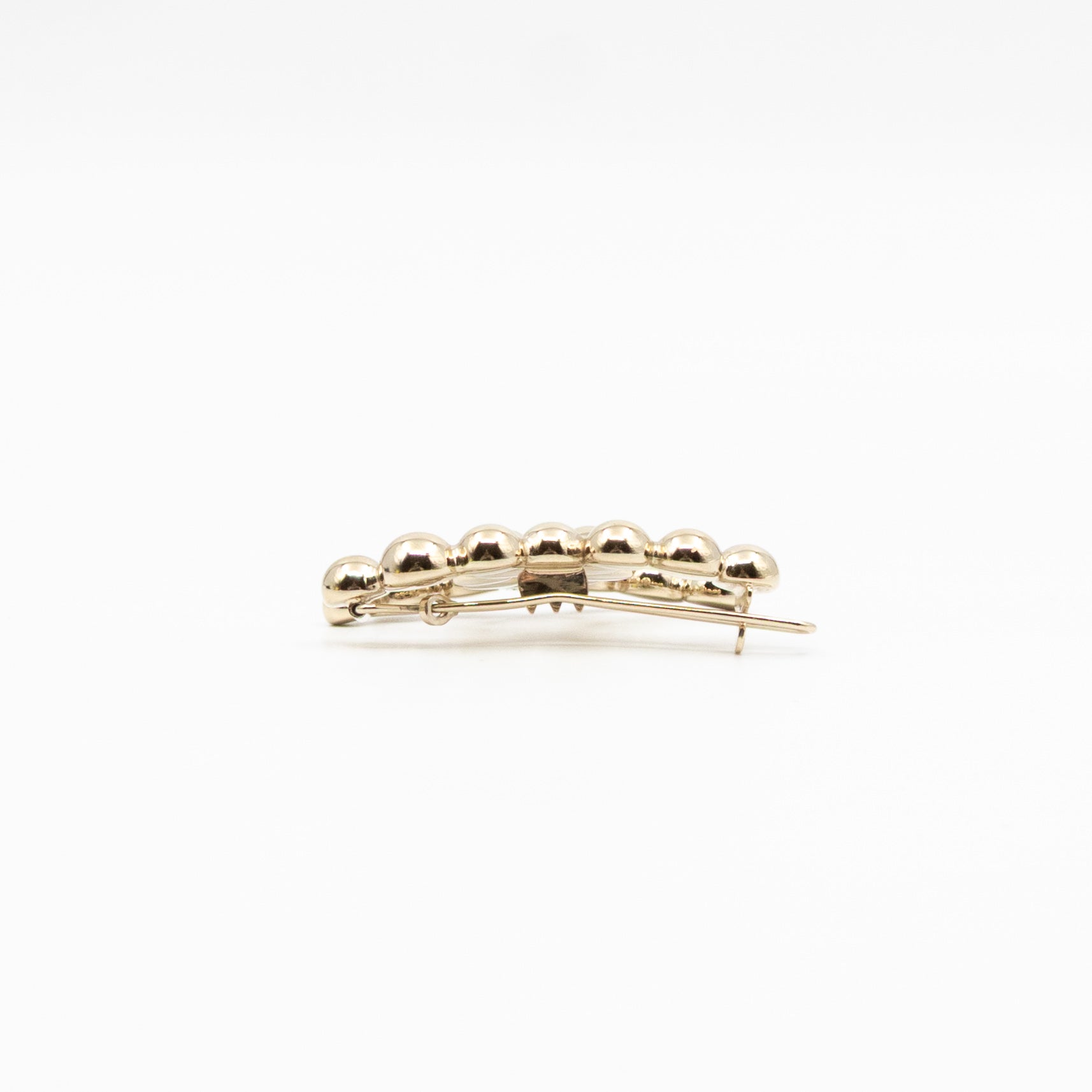 CC Beaded Barrette Hairpin Light Gold Plated