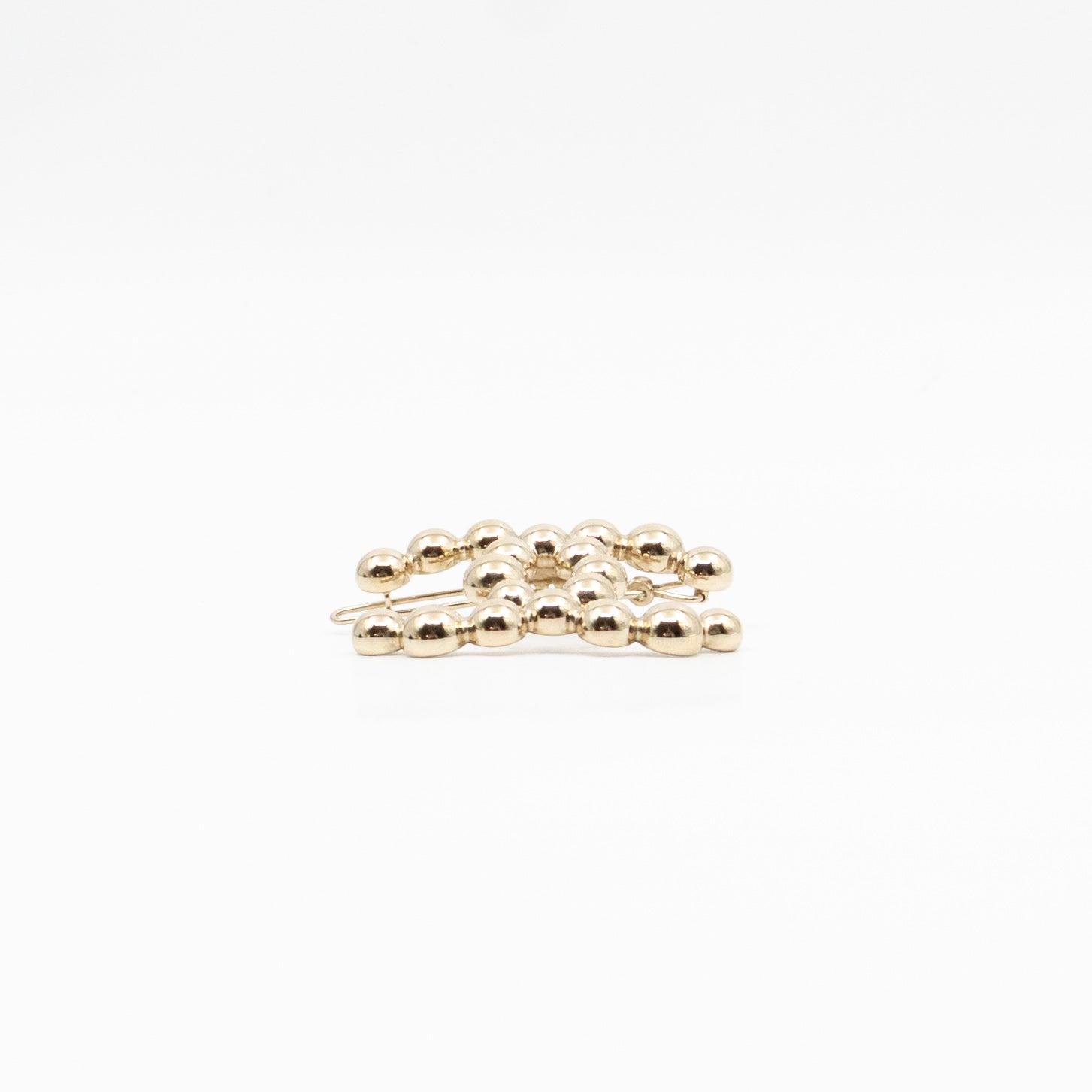 CC Beaded Barrette Hairpin Light Gold Plated