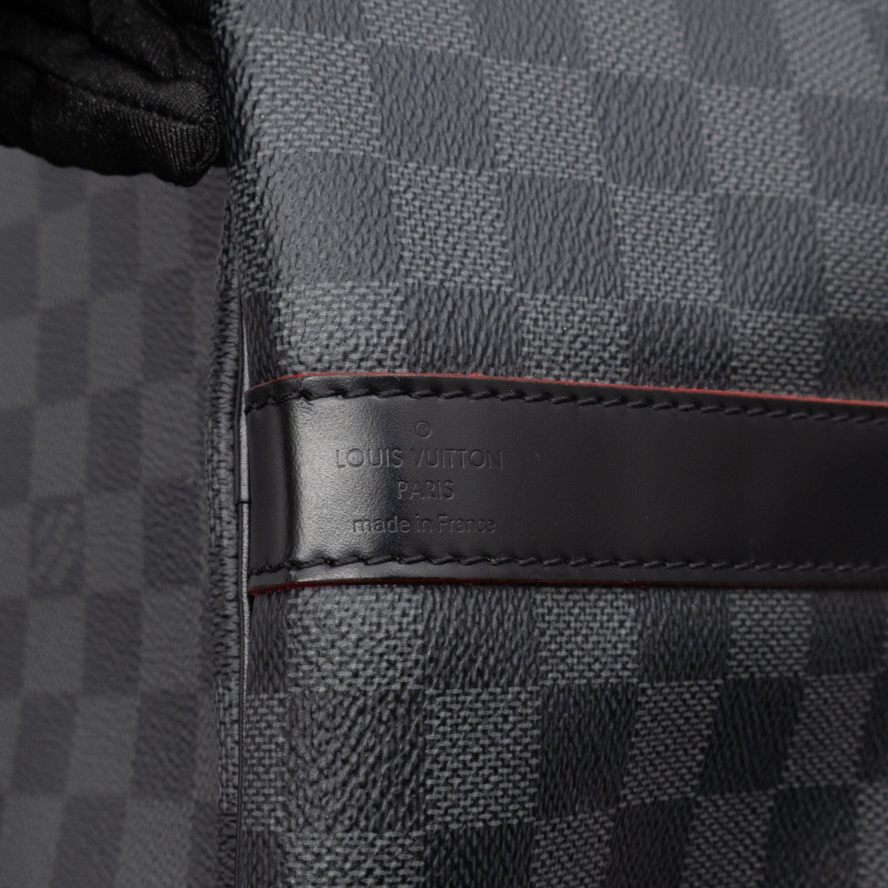 Keepall 55 Bandouliere Damier Graphite Rouge