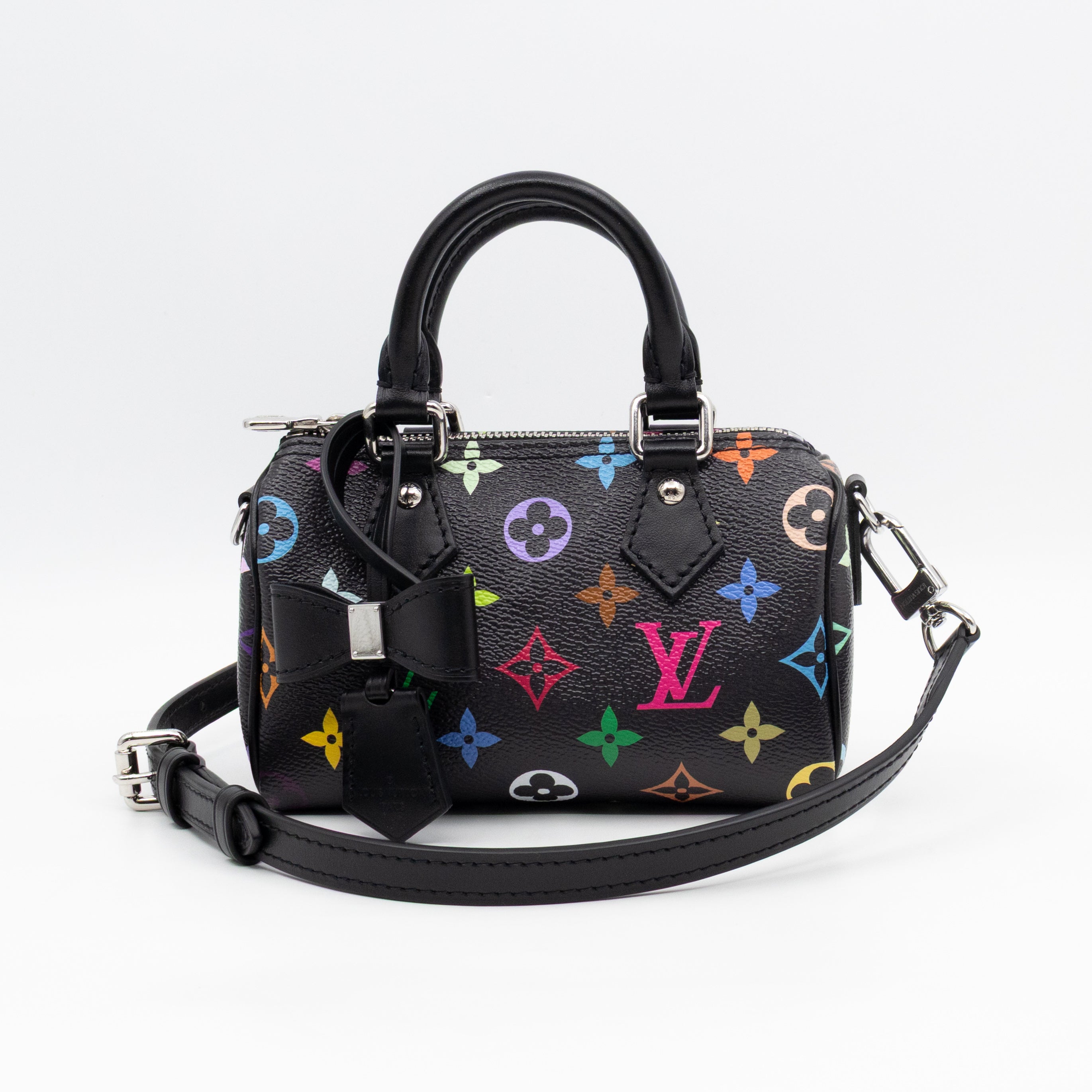 Nano Speedy LV x TM Black Multicolor leather