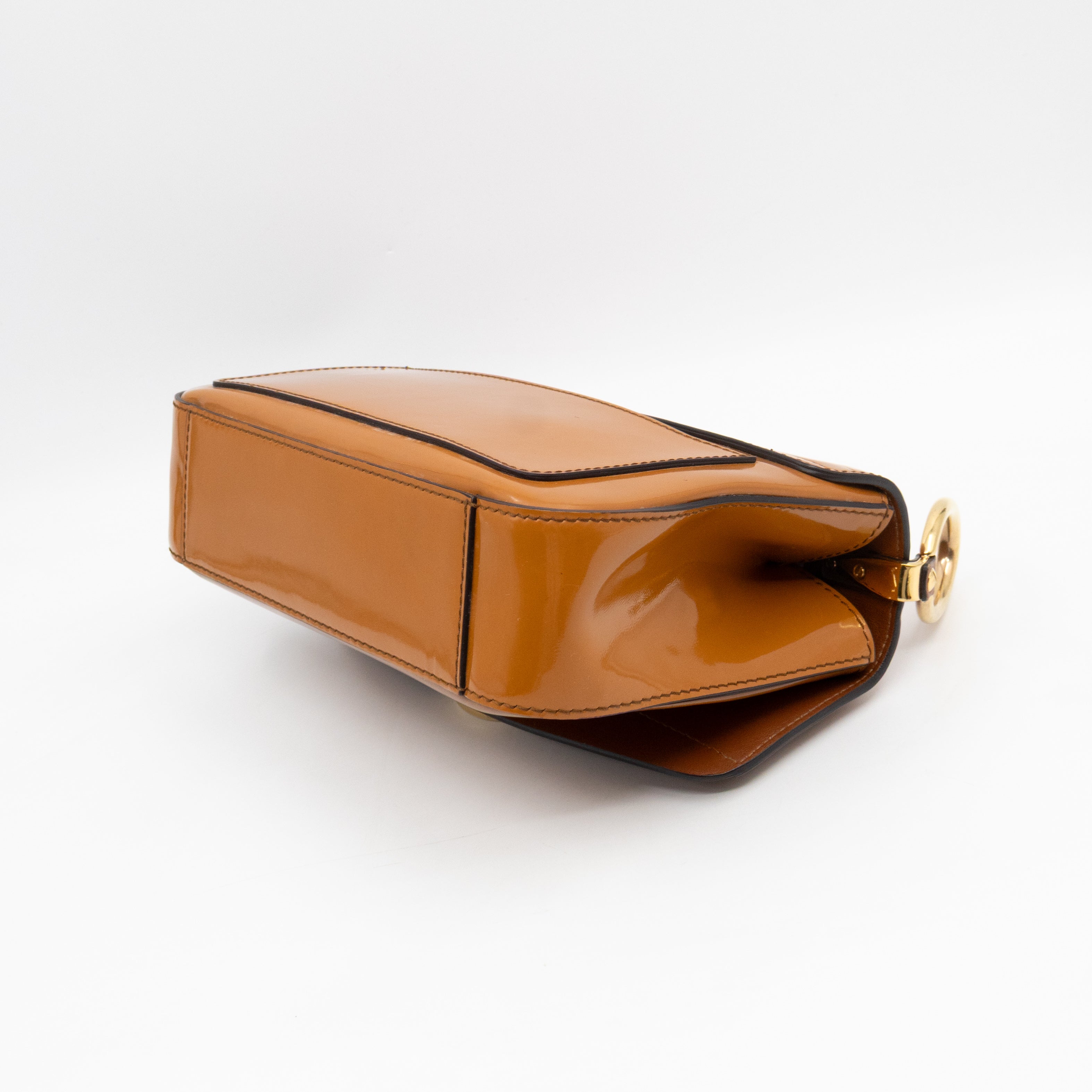 C Bag Small Brown Patent Leather