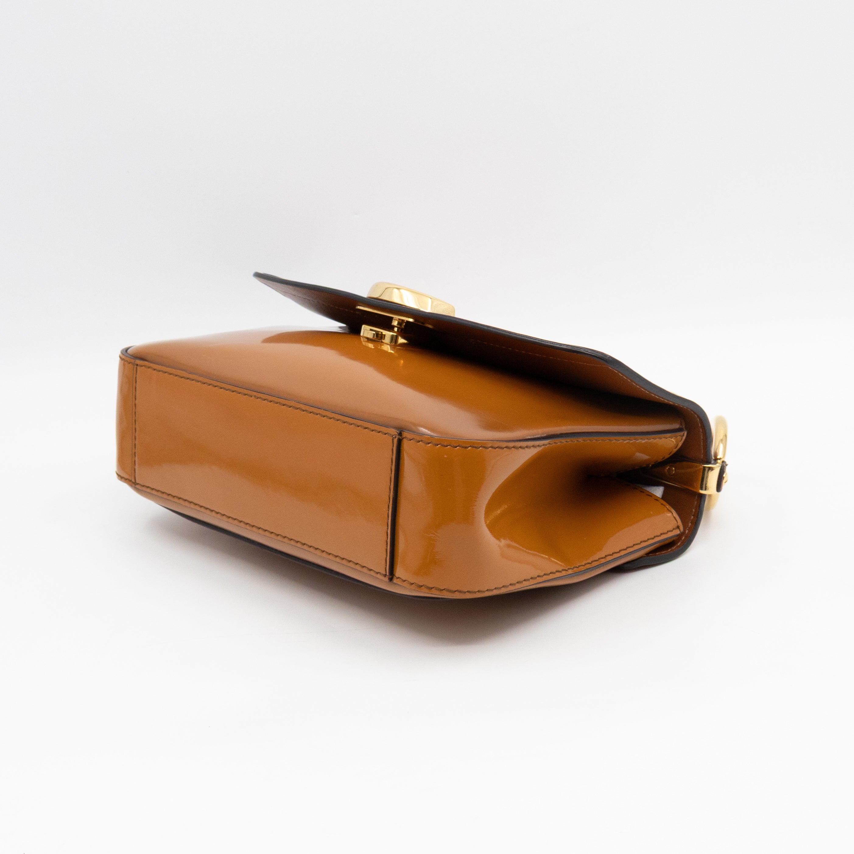 C Bag Small Brown Patent Leather