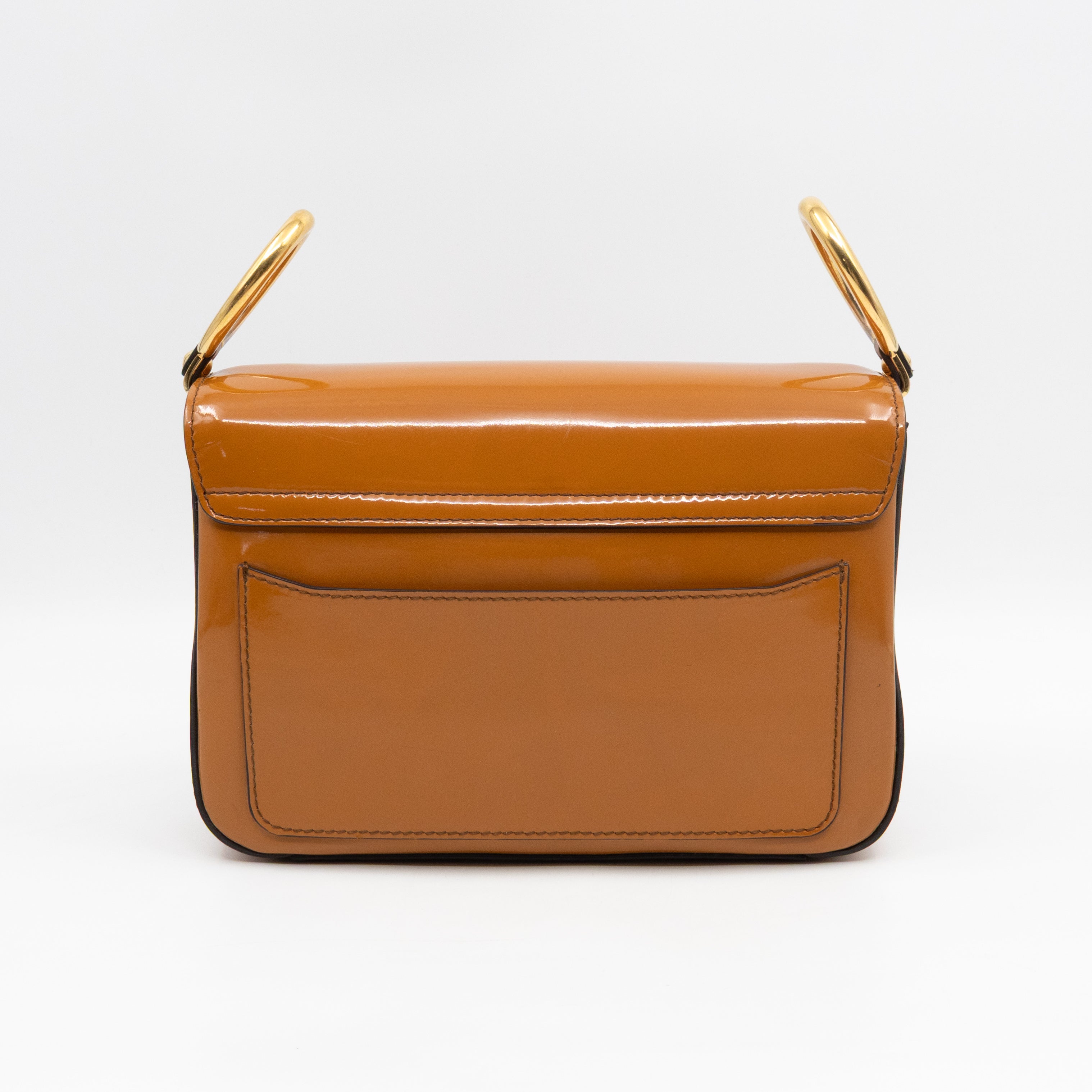 C Bag Small Brown Patent Leather