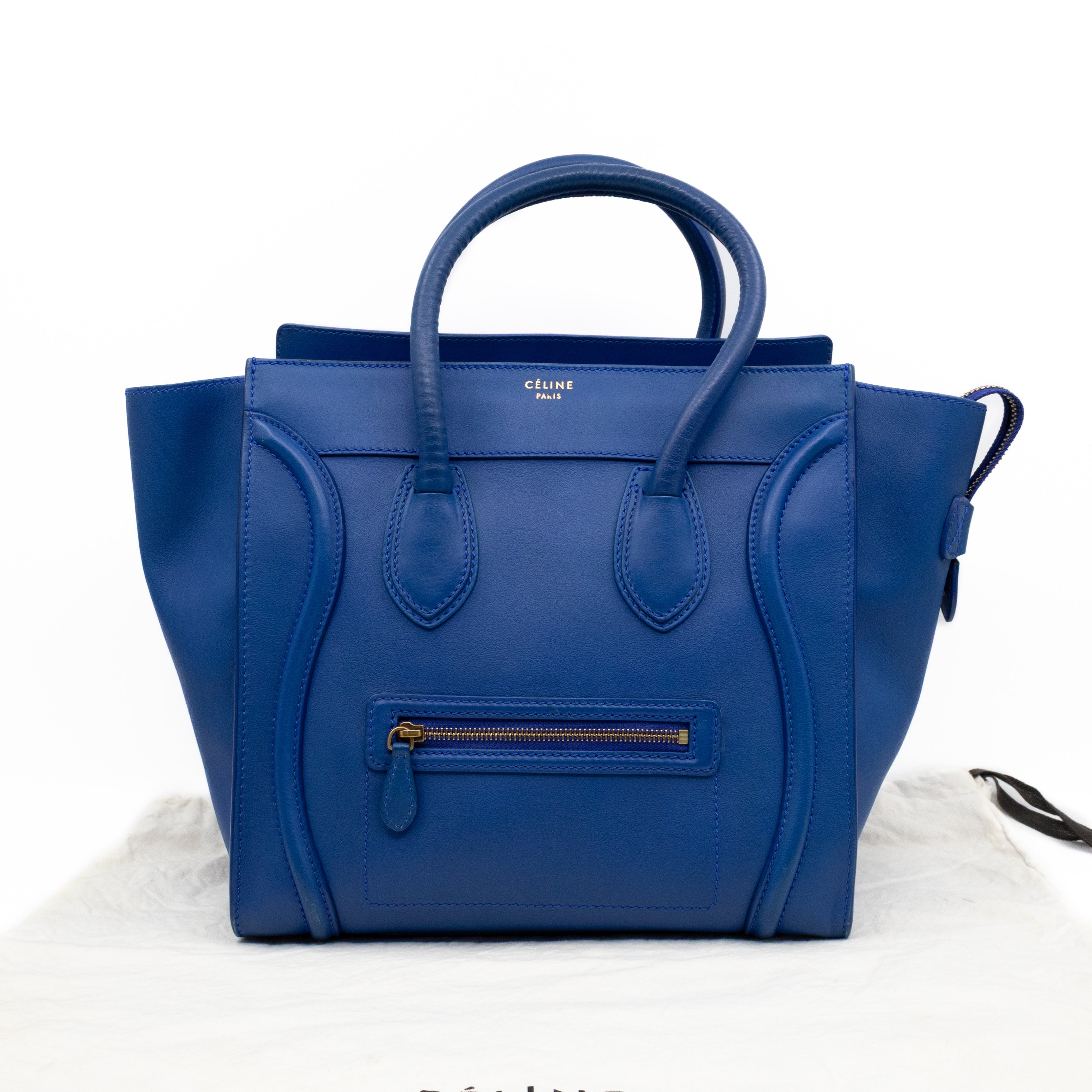 Mini Luggage Blue Leather