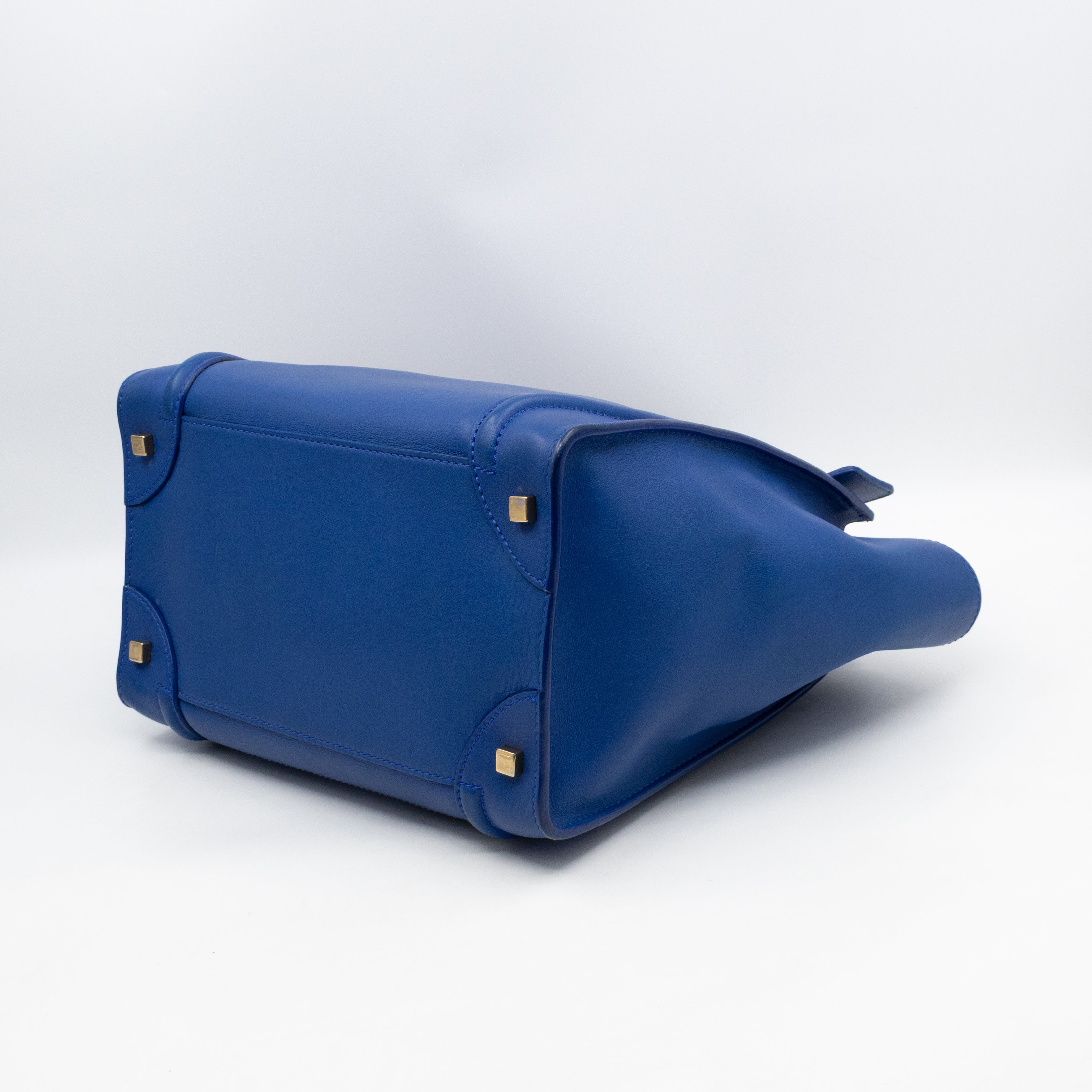 Mini Luggage Blue Leather