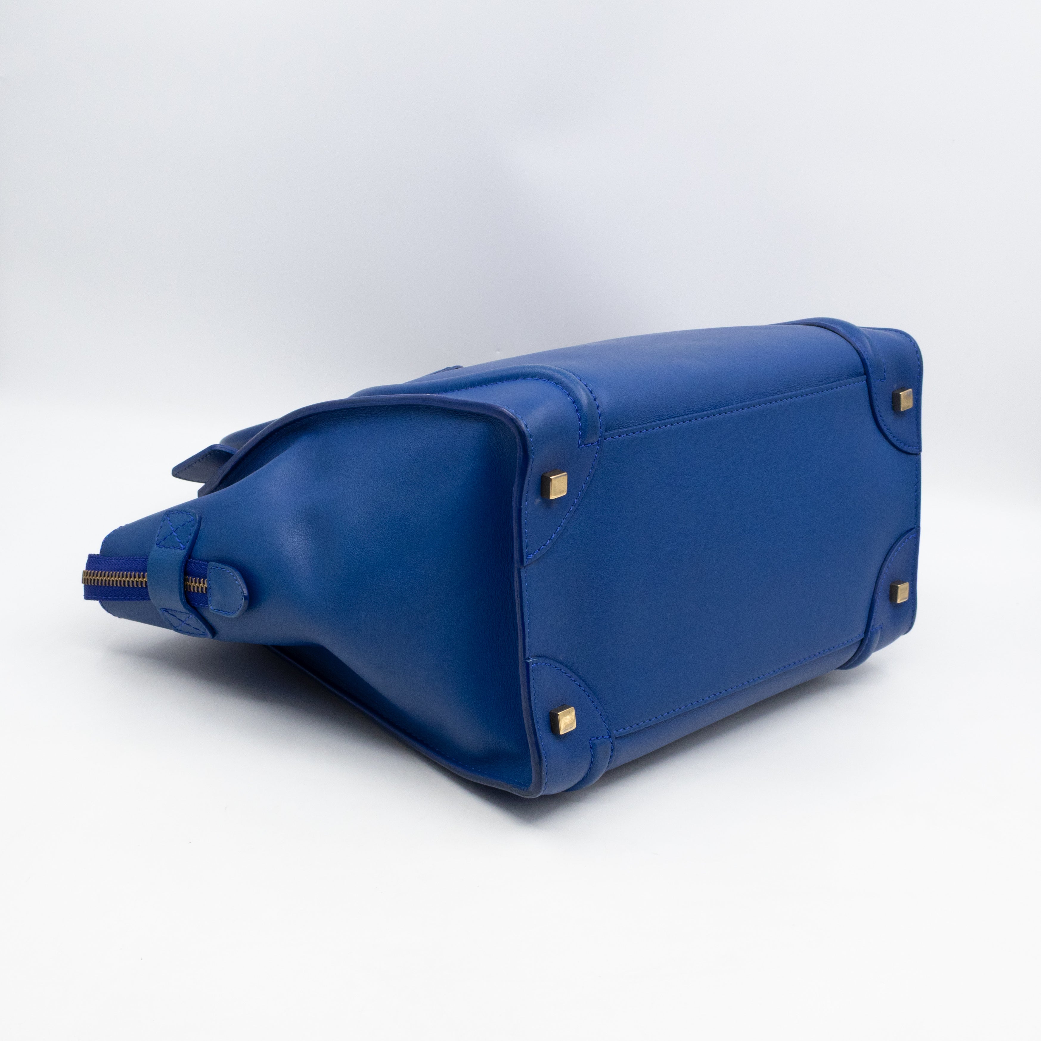 Mini Luggage Blue Leather
