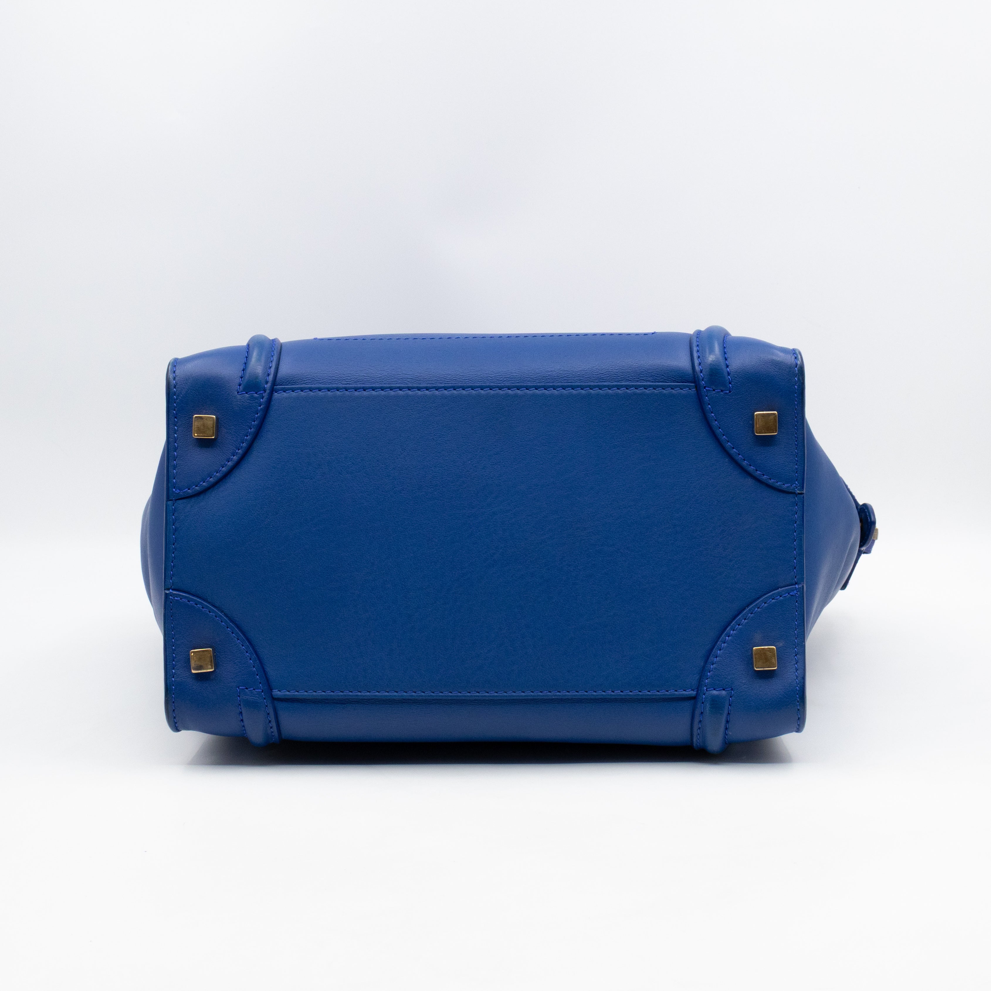 Mini Luggage Blue Leather