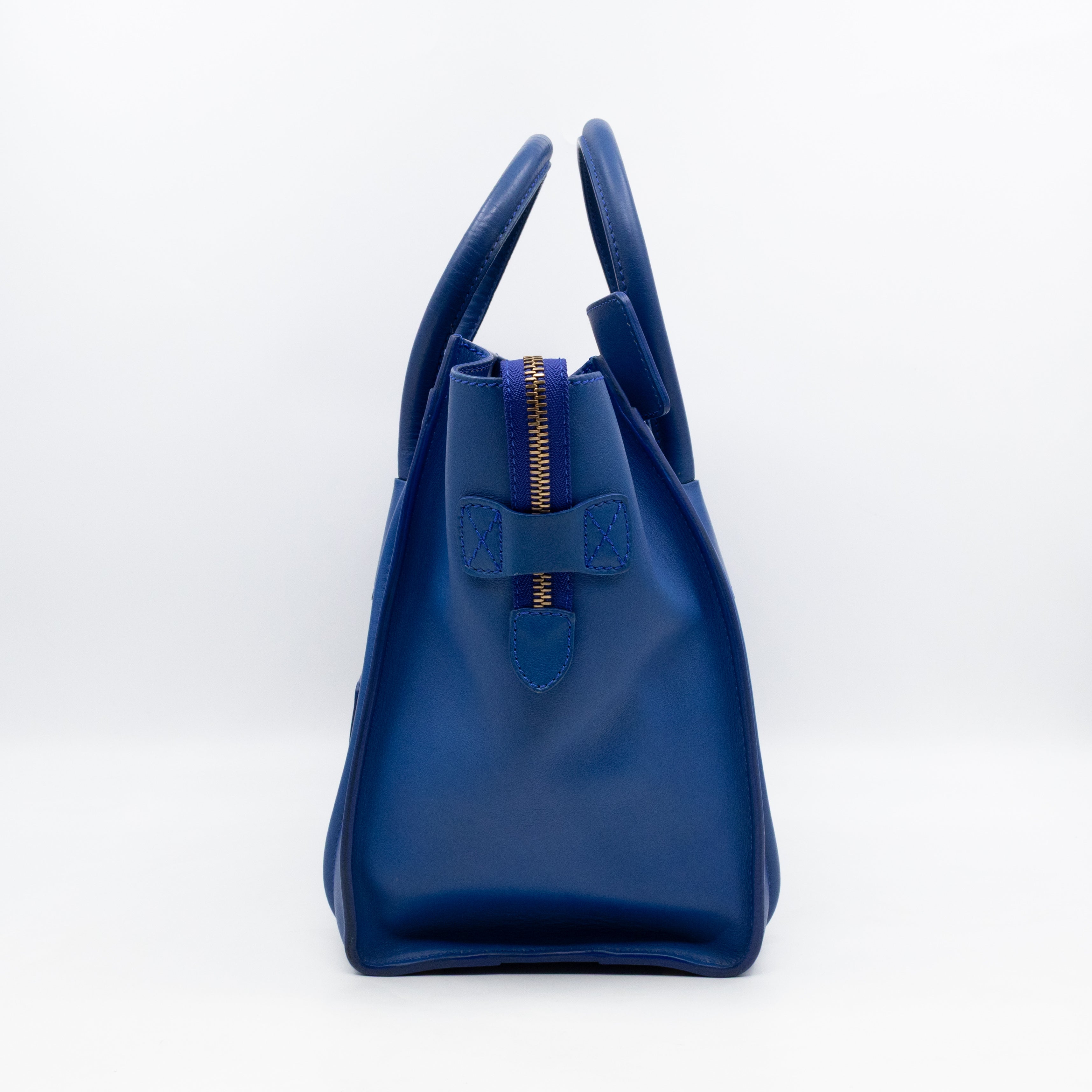 Mini Luggage Blue Leather