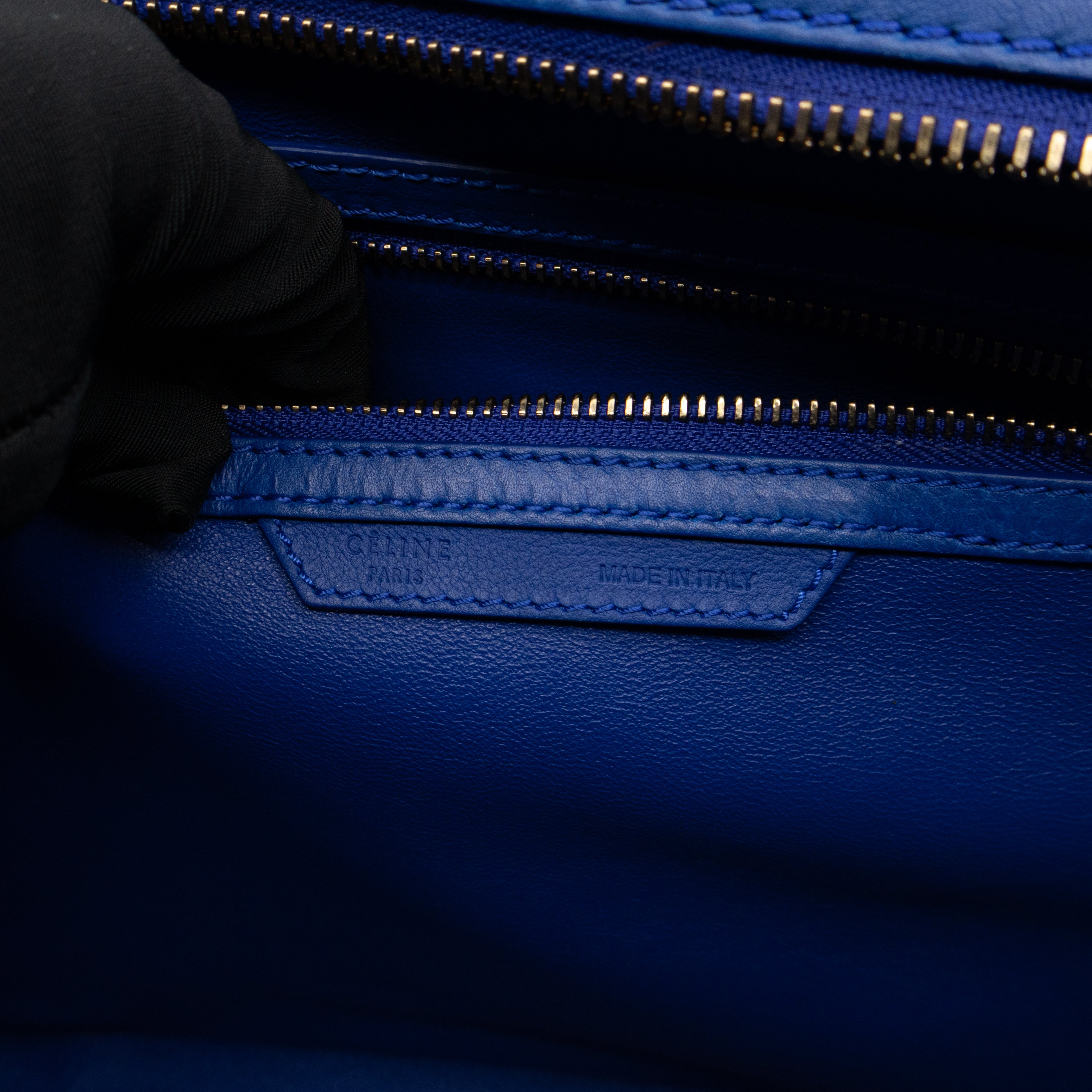 Mini Luggage Blue Leather