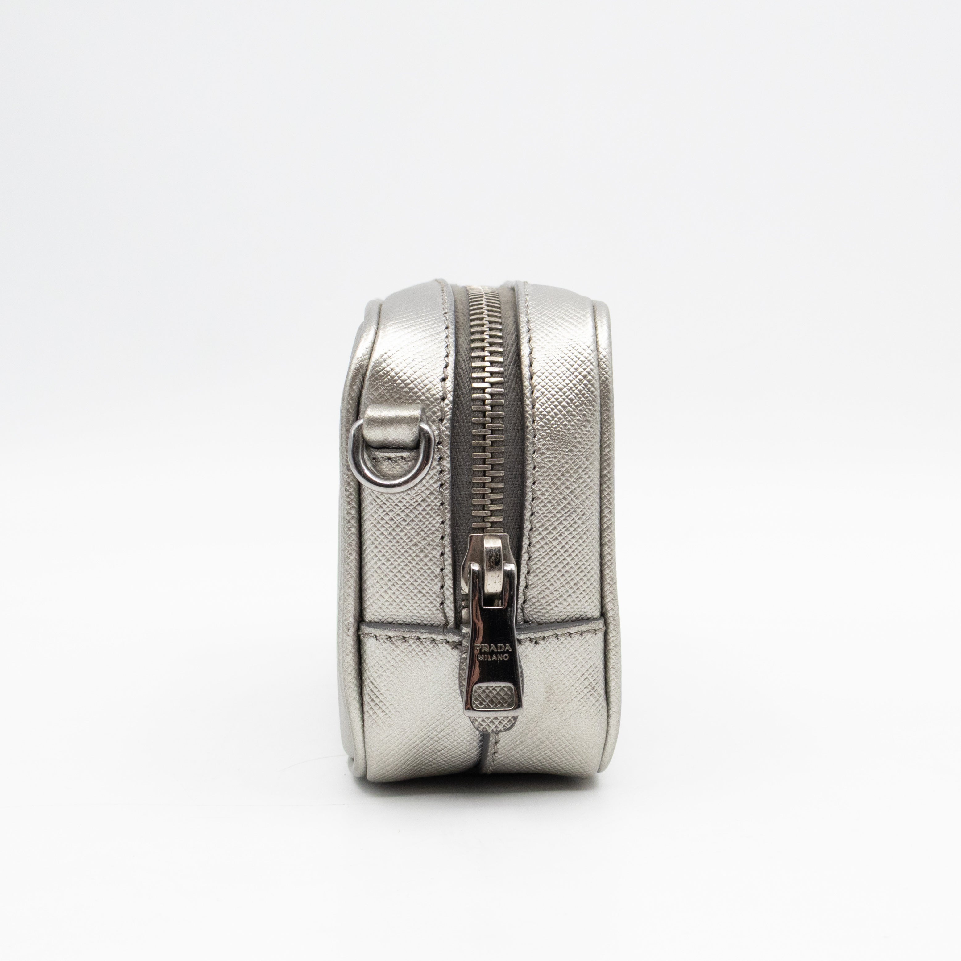 Camera Bag Silver Metallic Saffiano