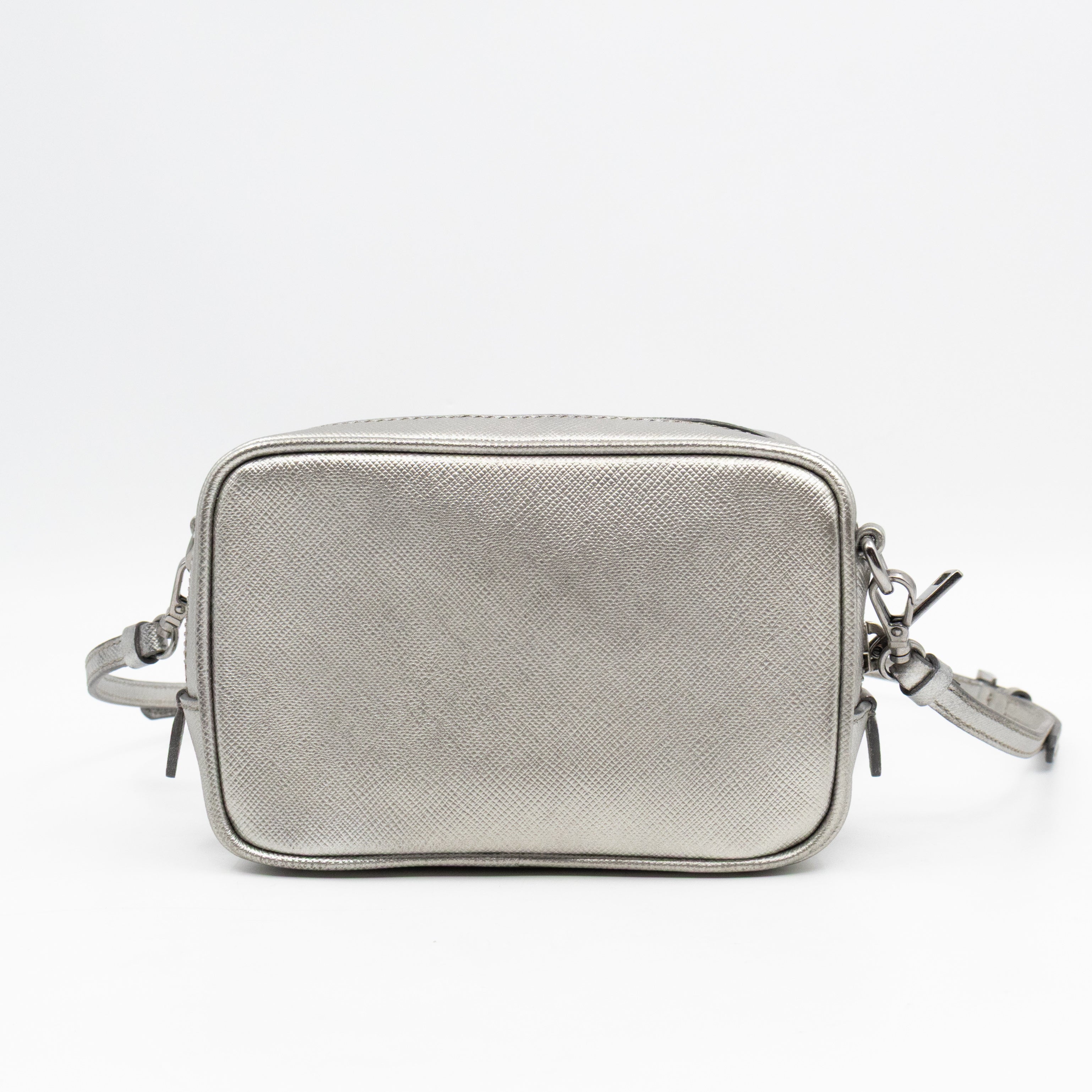 Camera Bag Silver Metallic Saffiano