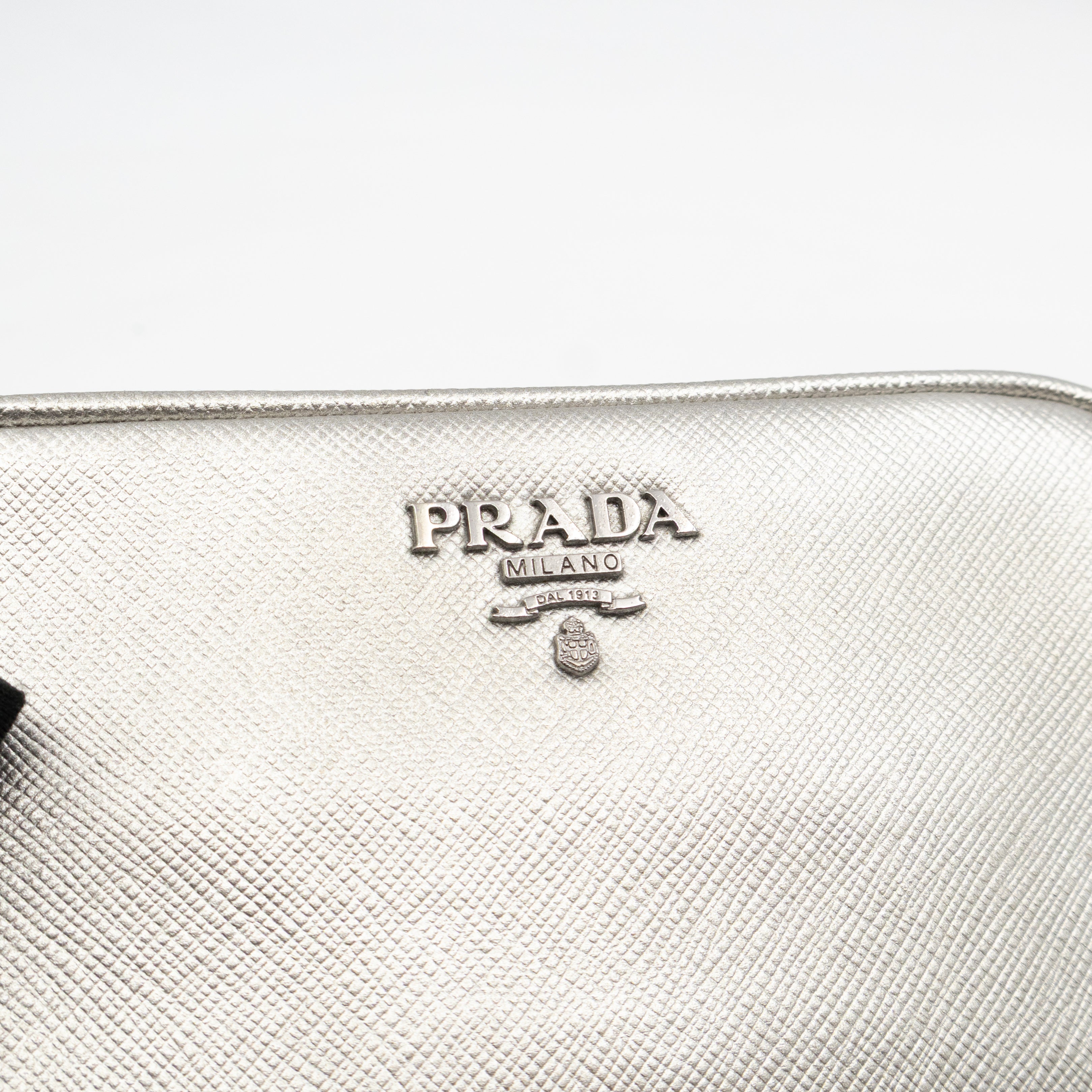 Camera Bag Silver Metallic Saffiano
