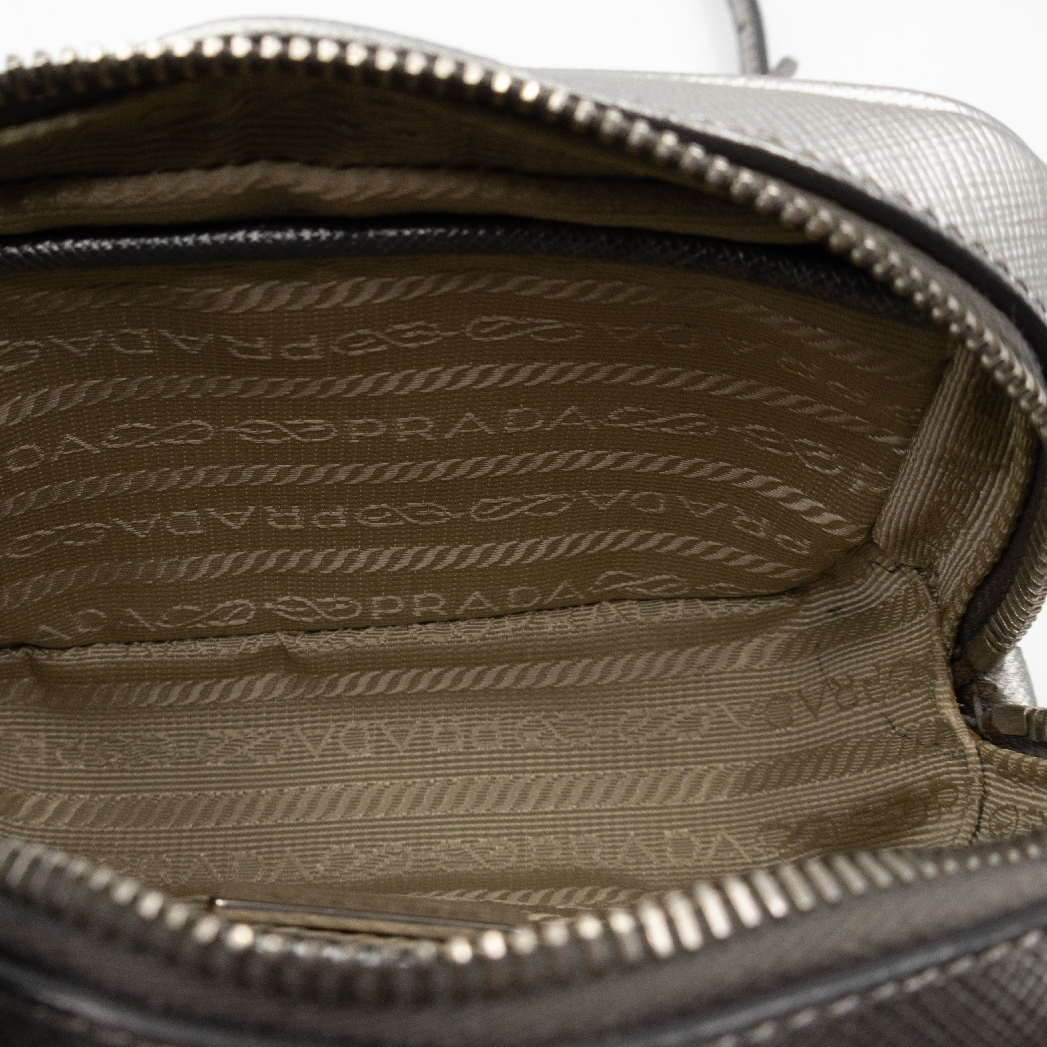 Camera Bag Silver Metallic Saffiano