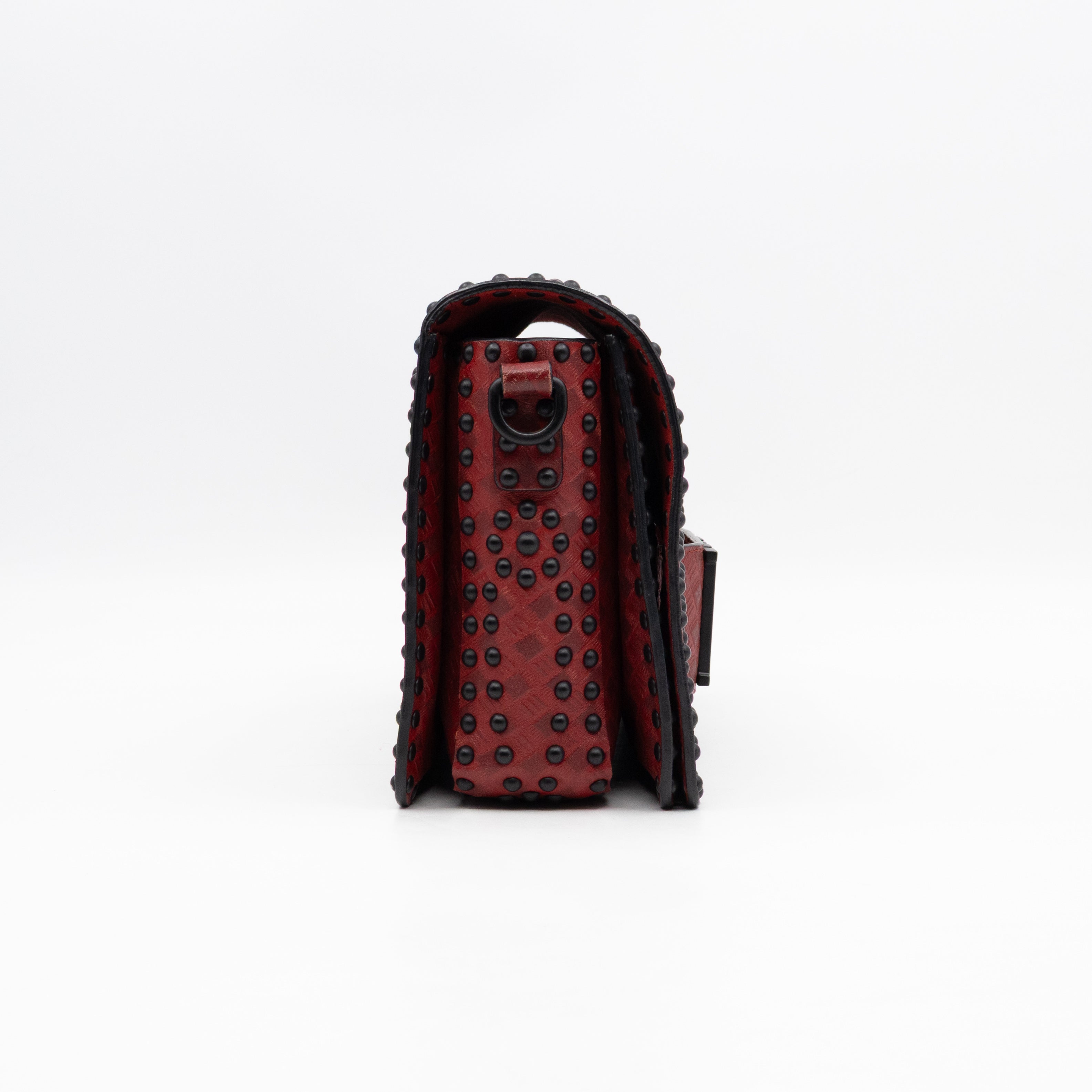 Dio(R)evolution Flap Bag Studded Red Leather