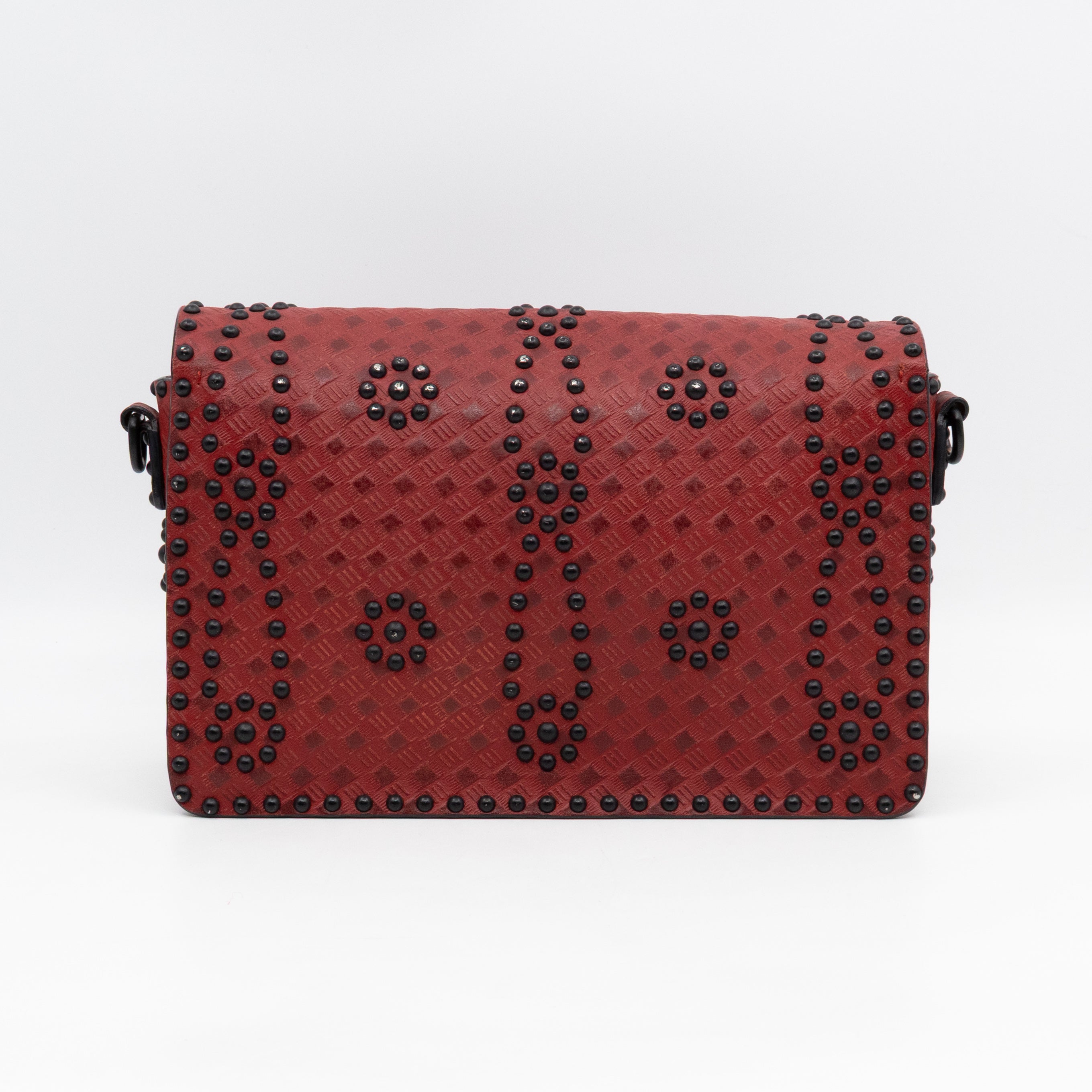 Dio(R)evolution Flap Bag Studded Red Leather